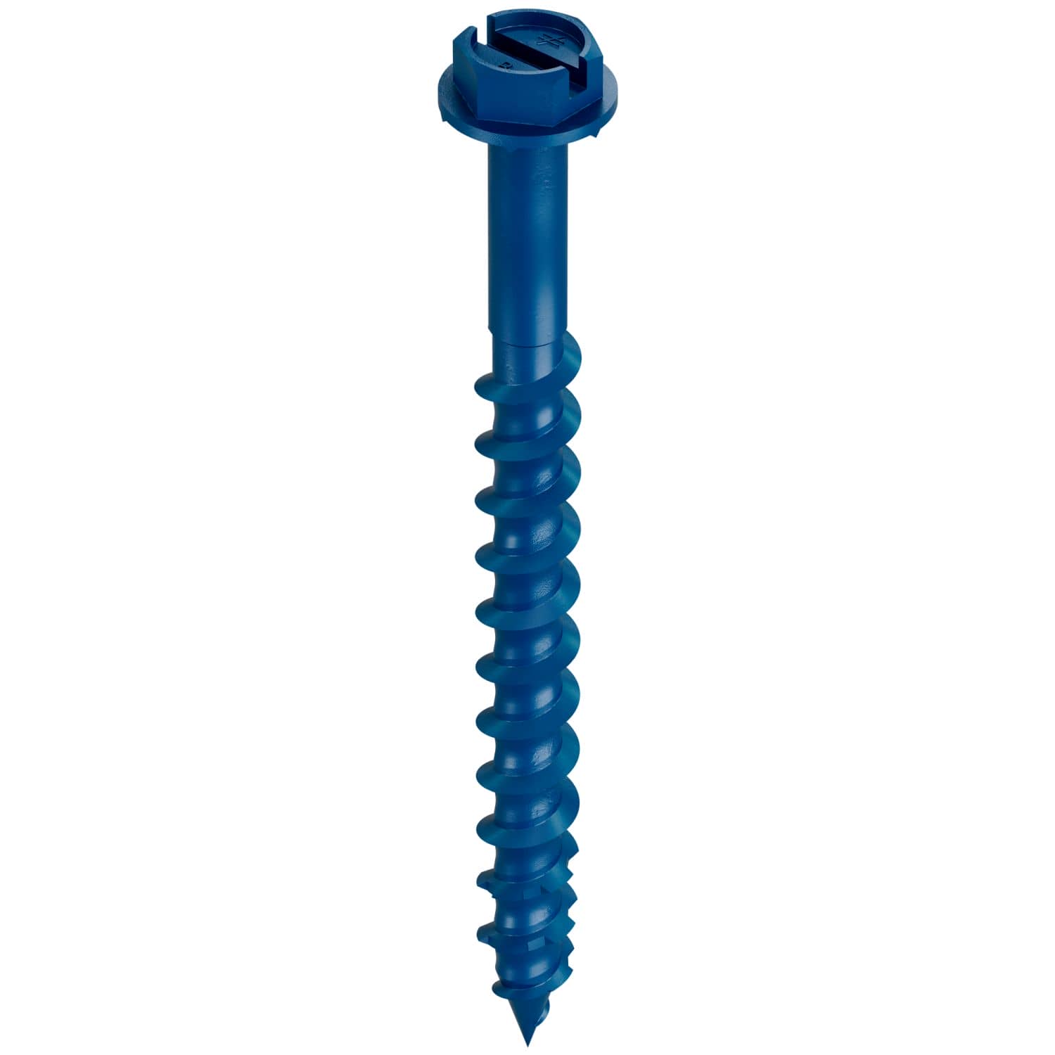 Simpson Strong-Tie TNT18214H Titen Turbo,  3/16-in. x 2-1/4-in. Hex-Head Concrete and Masonry Screw, Blue, 100-Pack