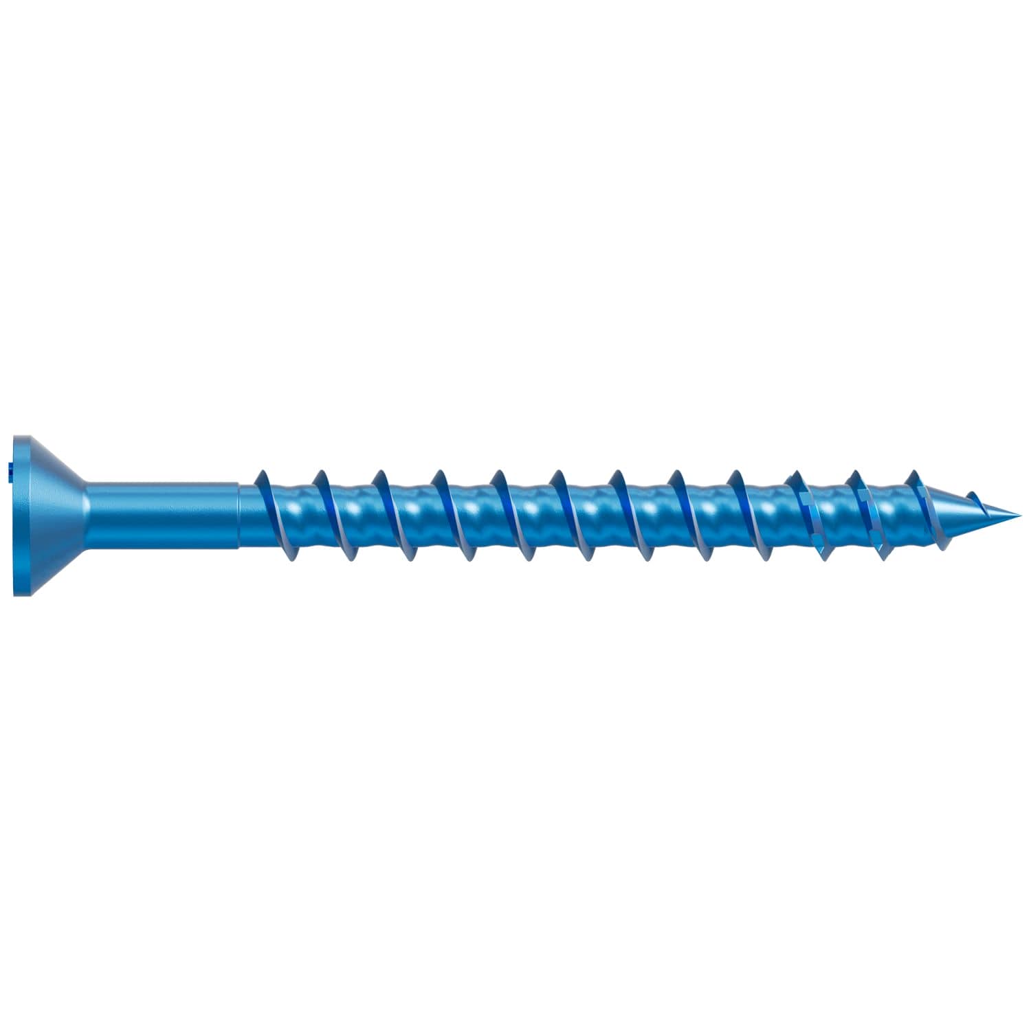Simpson Strong-Tie TNT18214TFC8 Titen Turbo,  3/16-in. x 2-1/4-in. 6-Lobe Flat-Head Concrete and Masonry Screw, Blue, 8-Pack