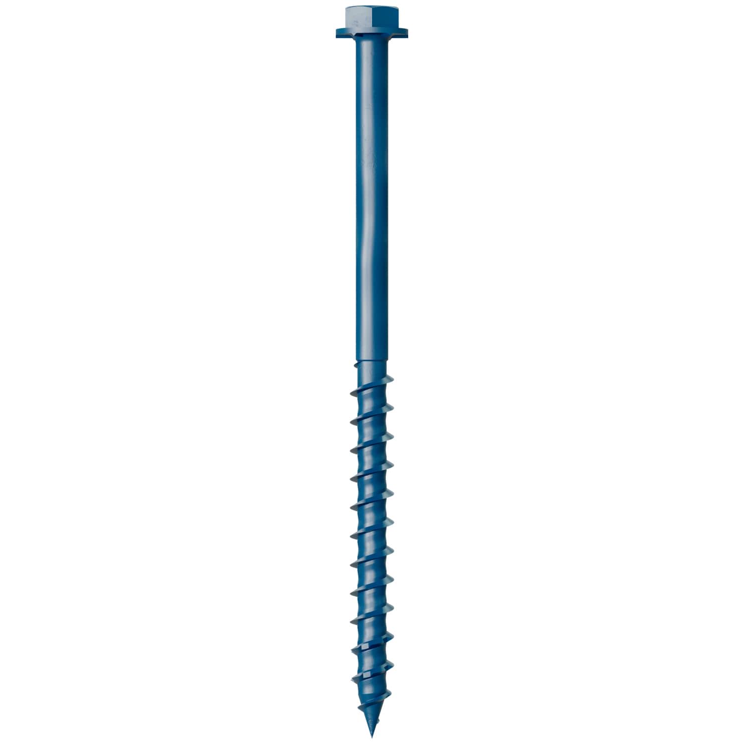Simpson Strong-Tie TNT18314H Titen Turbo,  3/16-in. x 3-1/4-in. Hex-Head Concrete and Masonry Screw, Blue, 100-Pack