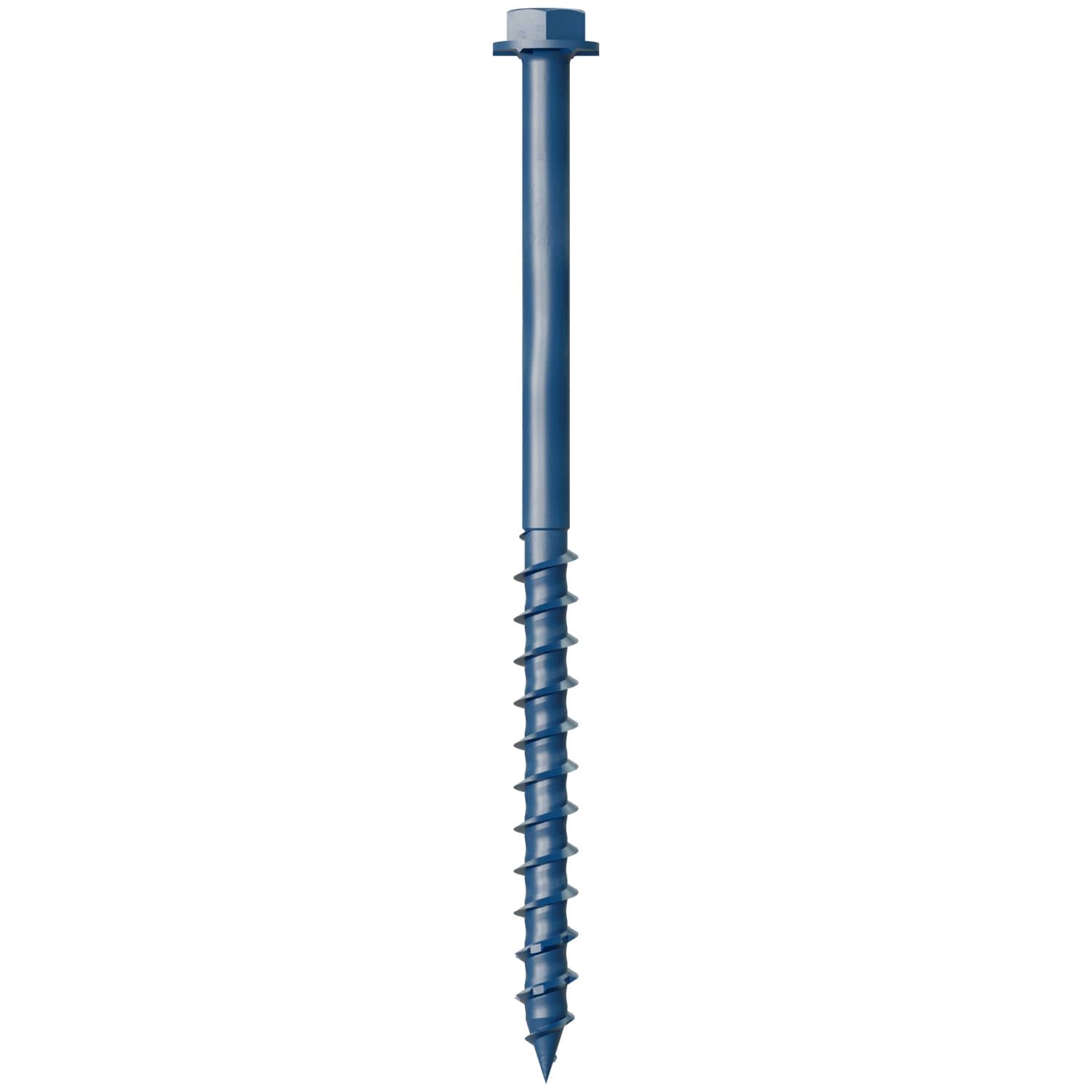 Simpson Strong-Tie TNT18314H Titen Turbo,  3/16-in. x 3-1/4-in. Hex-Head Concrete and Masonry Screw, Blue, 100-Pack