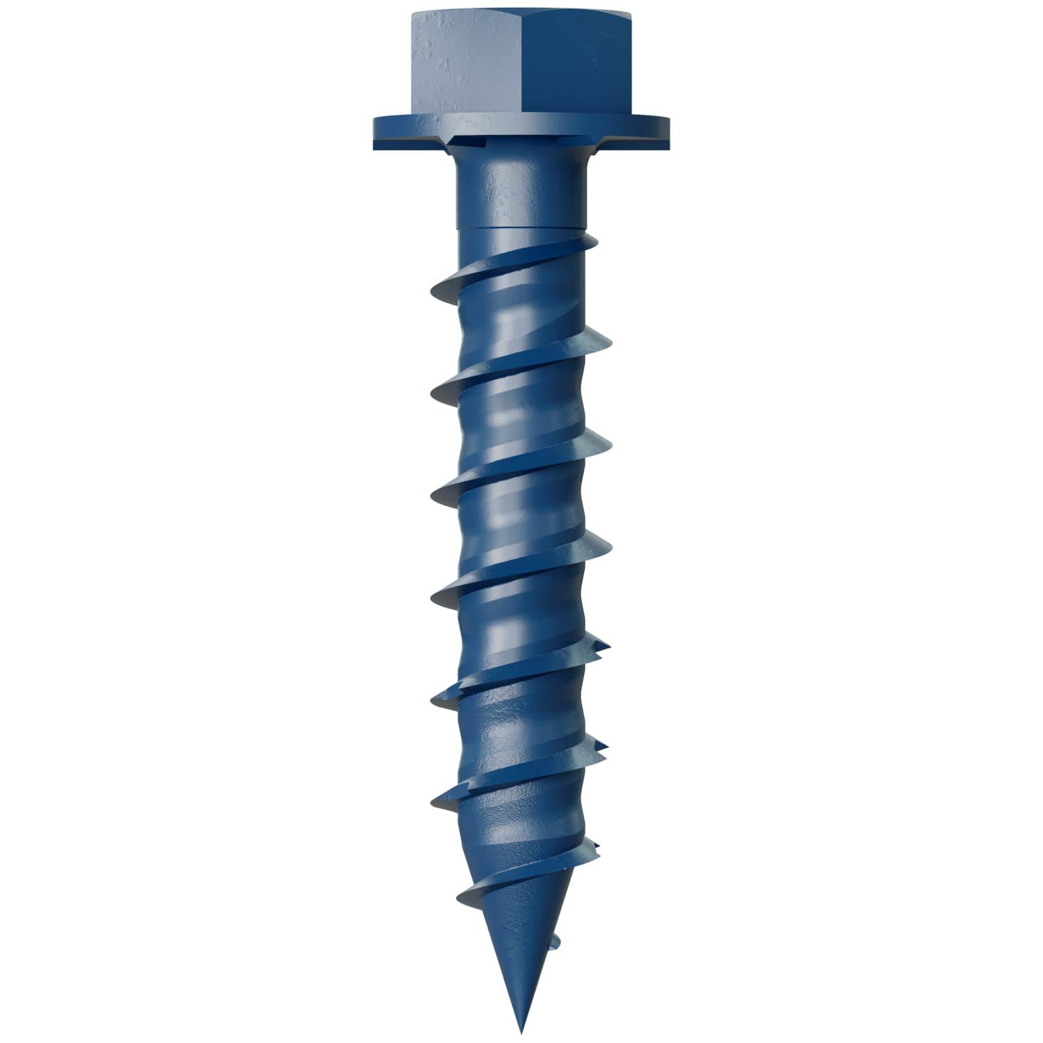 Simpson Strong-Tie TNT25114HC8 Titen Turbo,  1/4-in. x 1-1/4-in. Hex-Head Concrete and Masonry Screw, Blue, 8-Pack