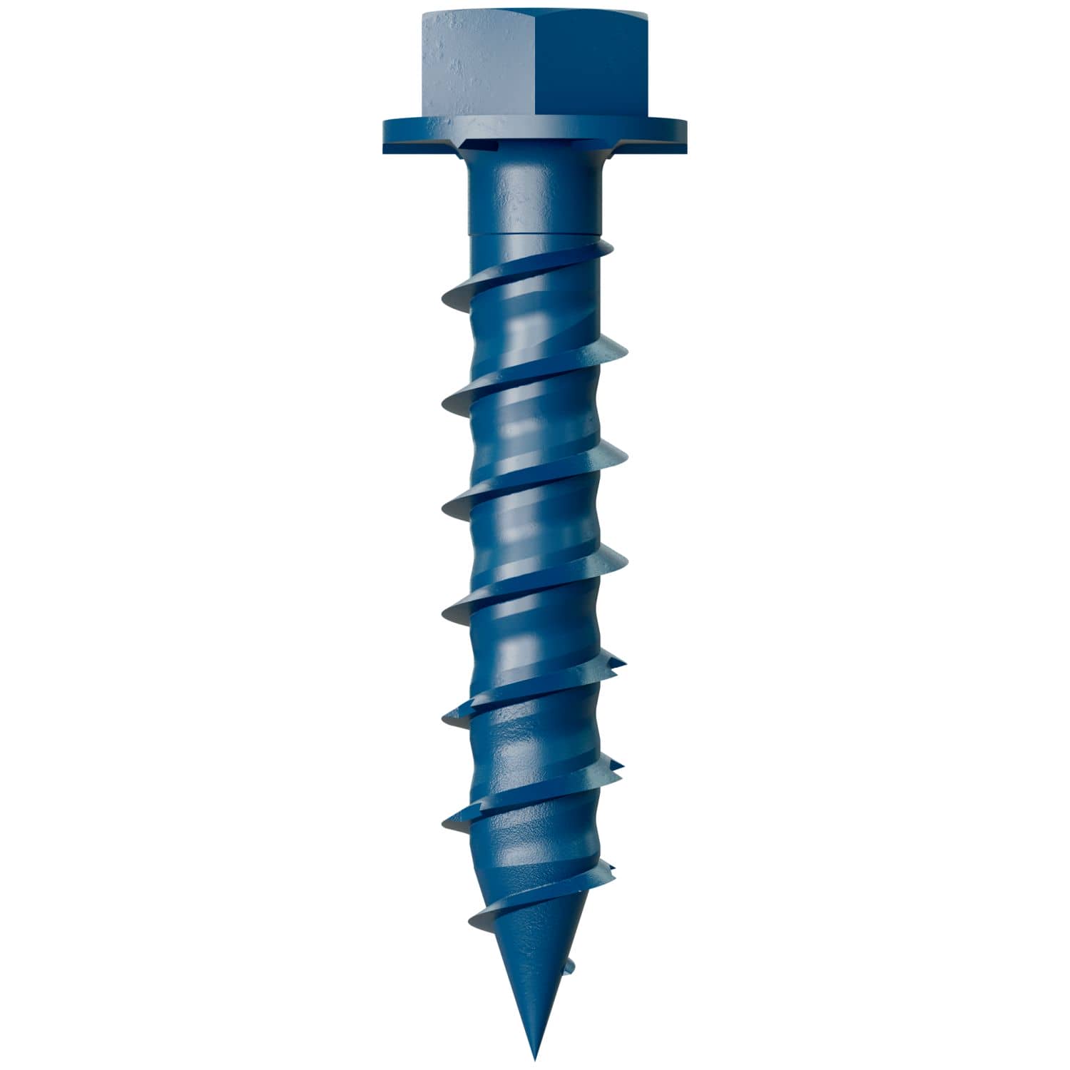 Simpson Strong-Tie TNT25114H Titen Turbo,  1/4-in. x 1-1/4-in. Hex-Head Concrete and Masonry Screw, Blue, 100-Pack