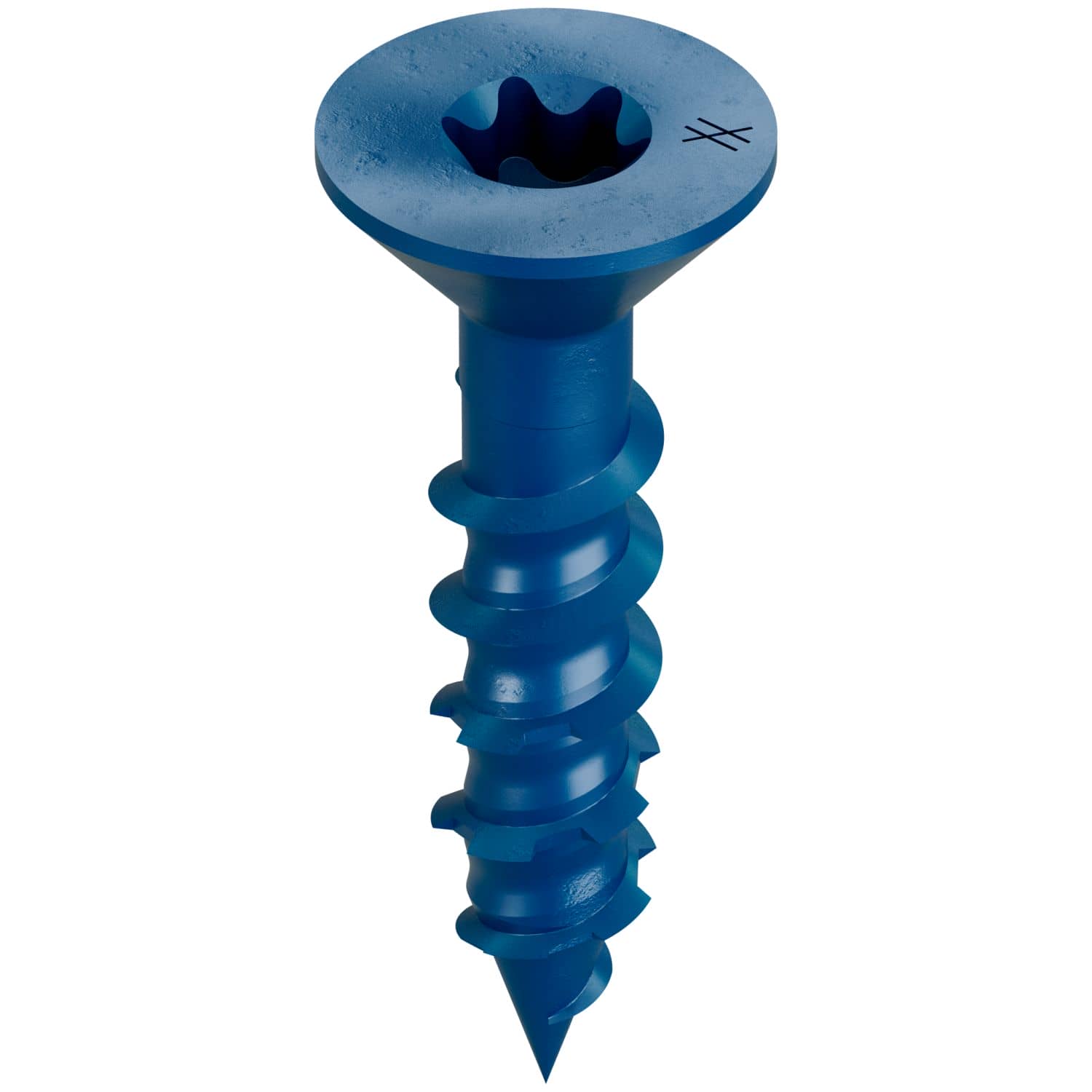 Simpson Strong-Tie TNT25114TF Titen Turbo,  1/4-in. x 1-1/4-in. 6-Lobe Flat-Head Concrete and Masonry Screw, Blue, 100-Pack