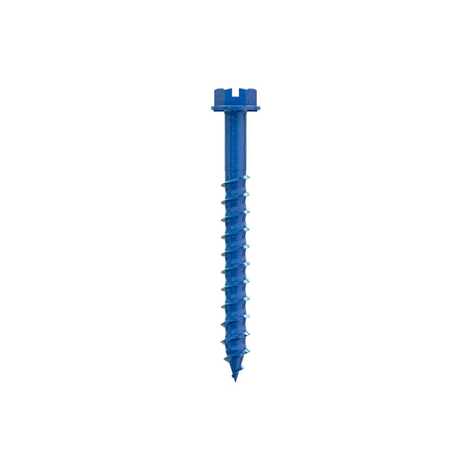 Simpson Strong-Tie TNT25214HC75 Titen Turbo,  1/4-in. x 2-1/4-in. Hex-Head Concrete and Masonry Screw, Blue, 75-Pack