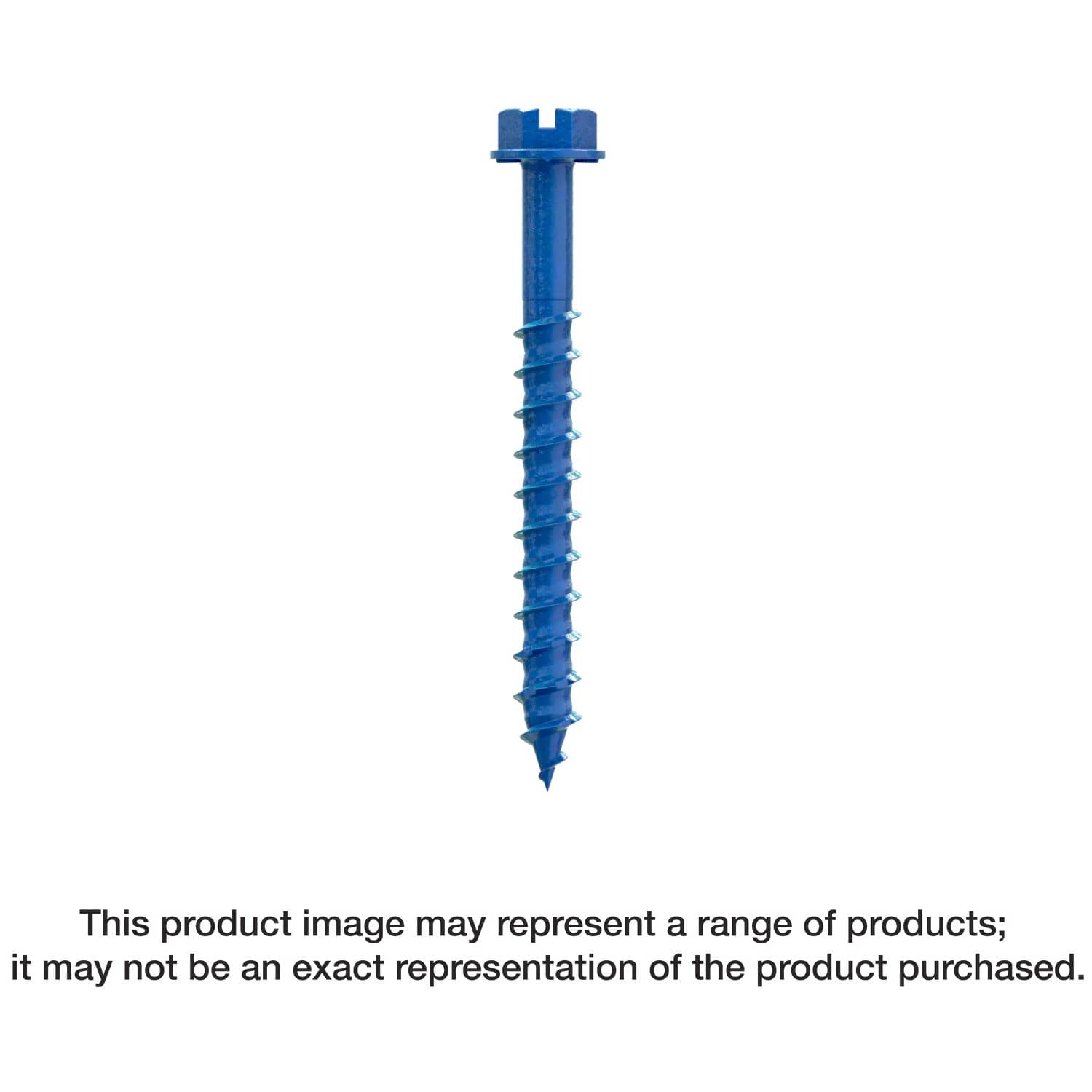 Simpson Strong-Tie TNT25214H Titen Turbo,  1/4-in. x 2-1/4-in. Hex-Head Concrete and Masonry Screw, Blue, 100-Pack