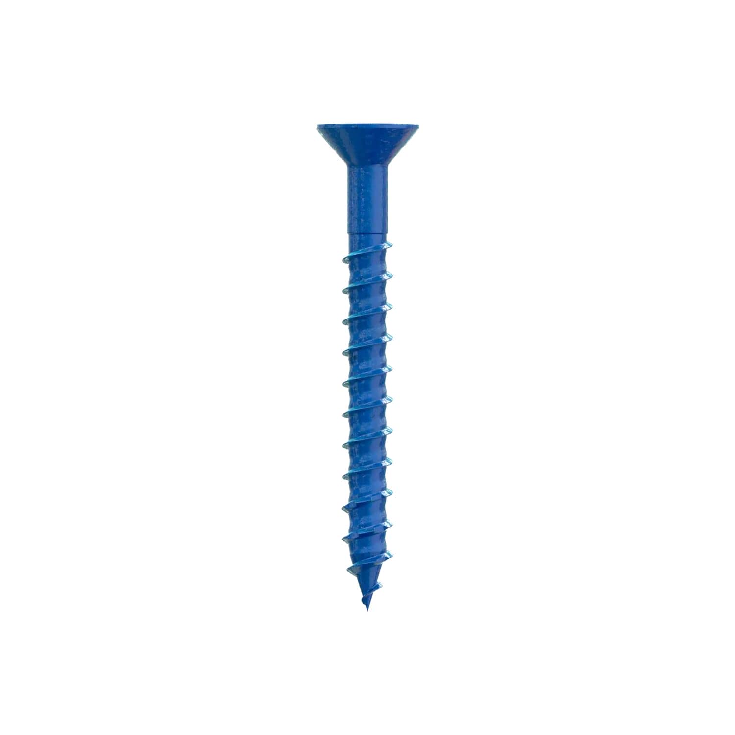 Simpson Strong-Tie TNT25214TFC8 Titen Turbo,  1/4-in. x 2-1/4-in. 6-Lobe Flat-Head Concrete and Masonry Screw, Blue, 8-Pack