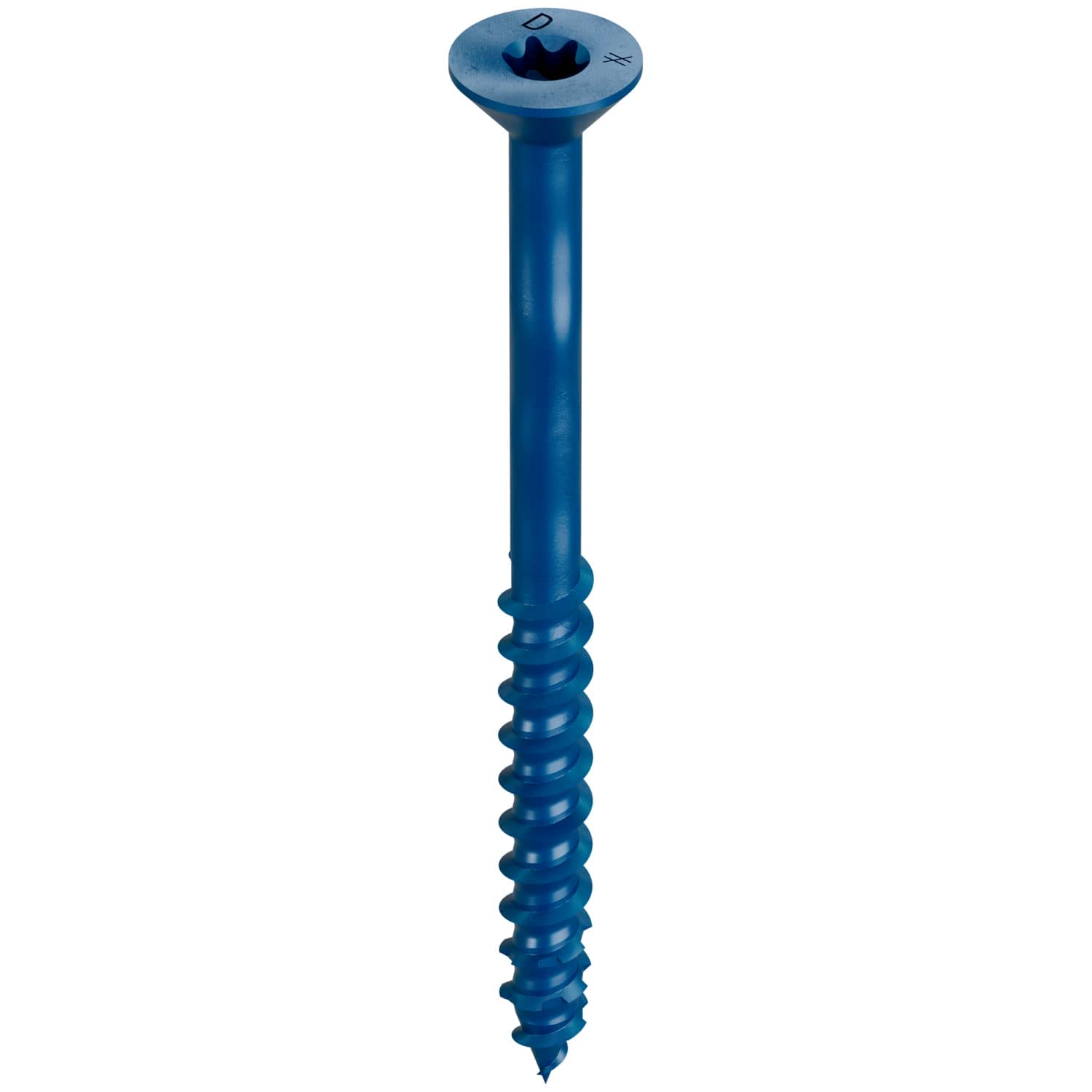 Simpson Strong-Tie TNT25314TF Titen Turbo,  1/4-in. x 3-1/4-in. 6-Lobe Flat-Head Concrete and Masonry Screw, Blue, 100-Pack