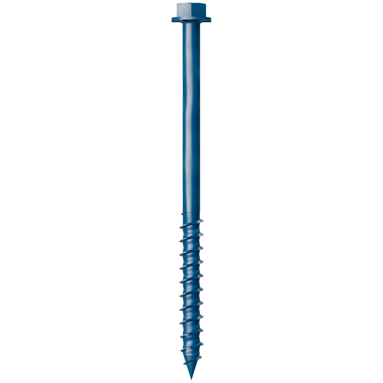 Simpson Strong-Tie TNT25334HC25 Titen Turbo,  1/4-in. x 3-3/4-in. Hex-Head Concrete and Masonry Screw, Blue, 25-Pack