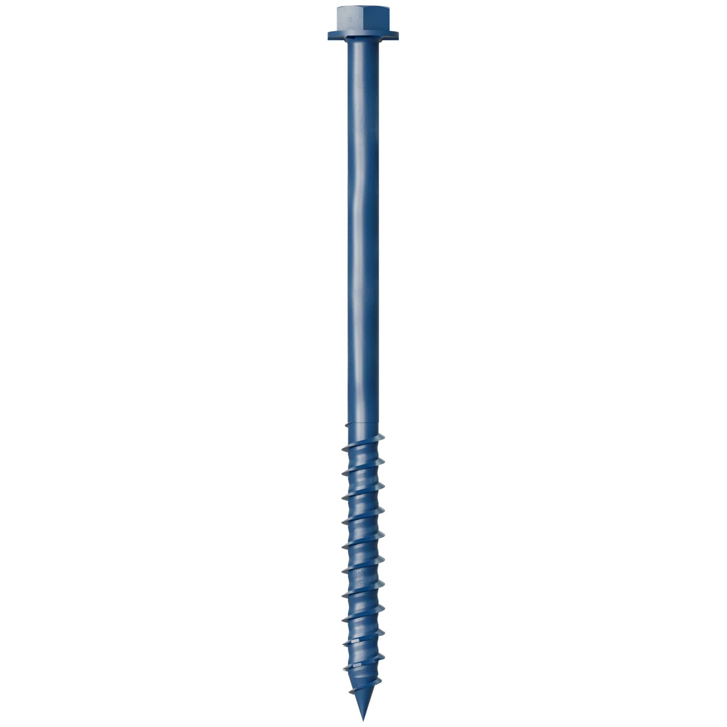 Simpson Strong-Tie TNT25400HC25 Titen Turbo,  1/4-in. x 4-in. Hex-Head Concrete and Masonry Screw, Blue, 25-Pack