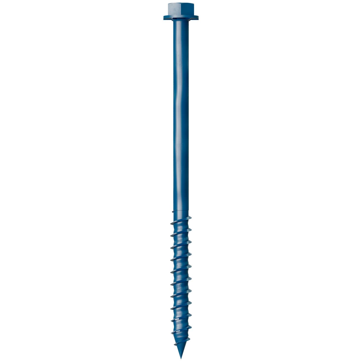 Simpson Strong-Tie TNT25400H Titen Turbo,  1/4-in. x 4-in. Hex-Head Concrete and Masonry Screw, Blue, 100-Pack