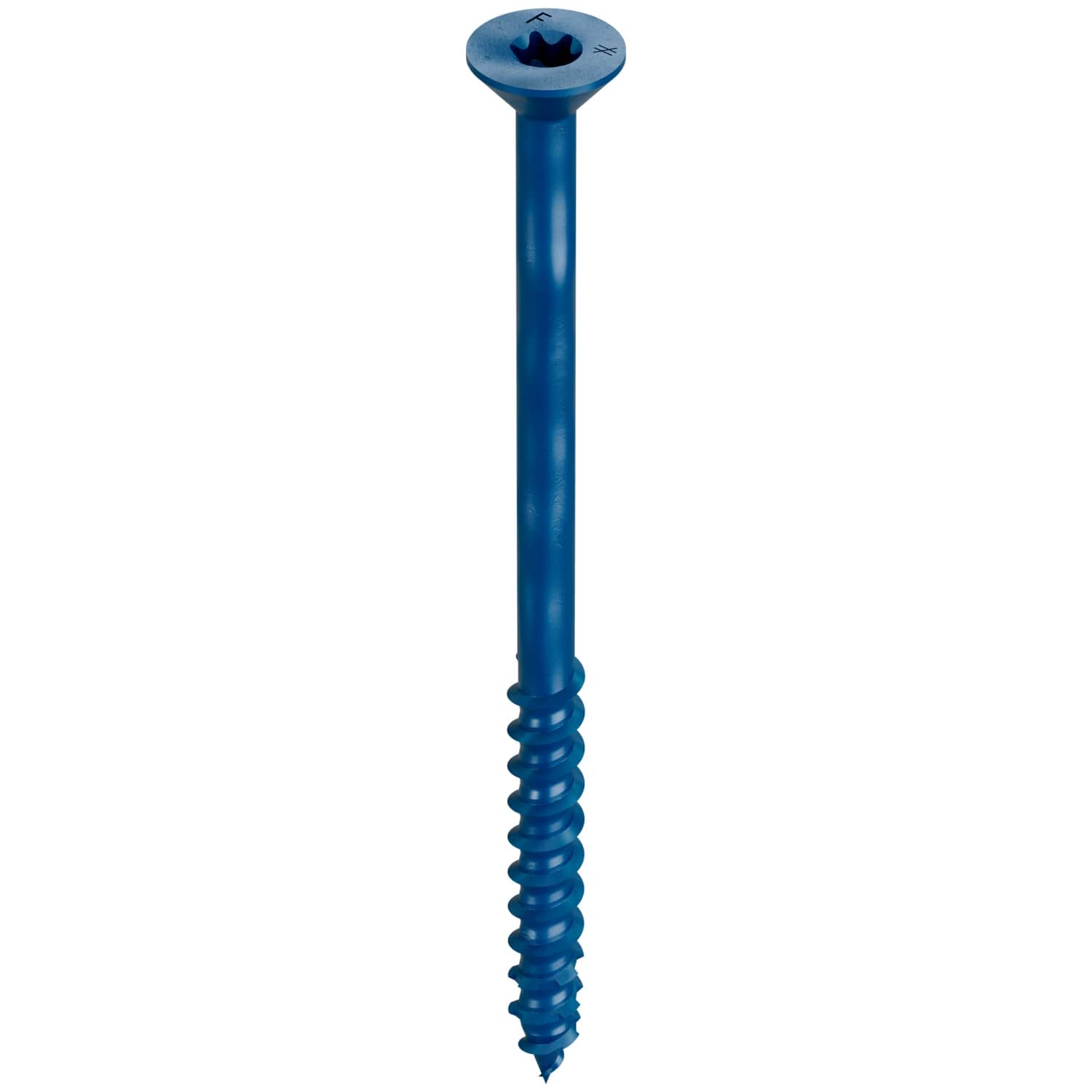 Simpson Strong-Tie TNT25400TF Titen Turbo,  1/4-in. x 4-in. 6-Lobe Flat-Head Concrete and Masonry Screw, Blue, 100-Pack