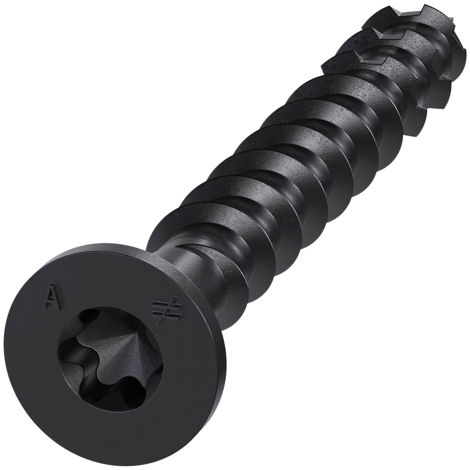 Simpson Strong-Tie TNTBL18134TF Titen Turbo,  3/16-in. x 1-3/4-in. 6-Lobe Flat-Head Concrete and Masonry Screw, Black, 100-Pack