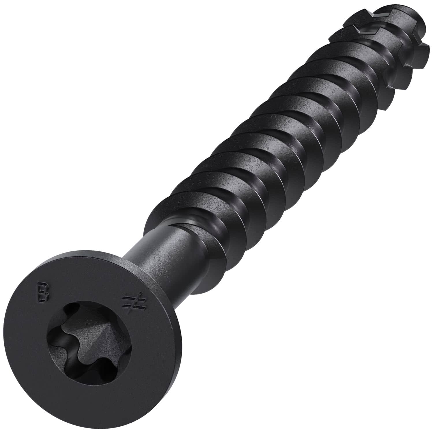 Simpson Strong-Tie TNTBL18214TF Titen Turbo,  3/16-in. x 2-1/4-in. 6-Lobe Flat-Head Concrete and Masonry Screw, Black, 100-Pack
