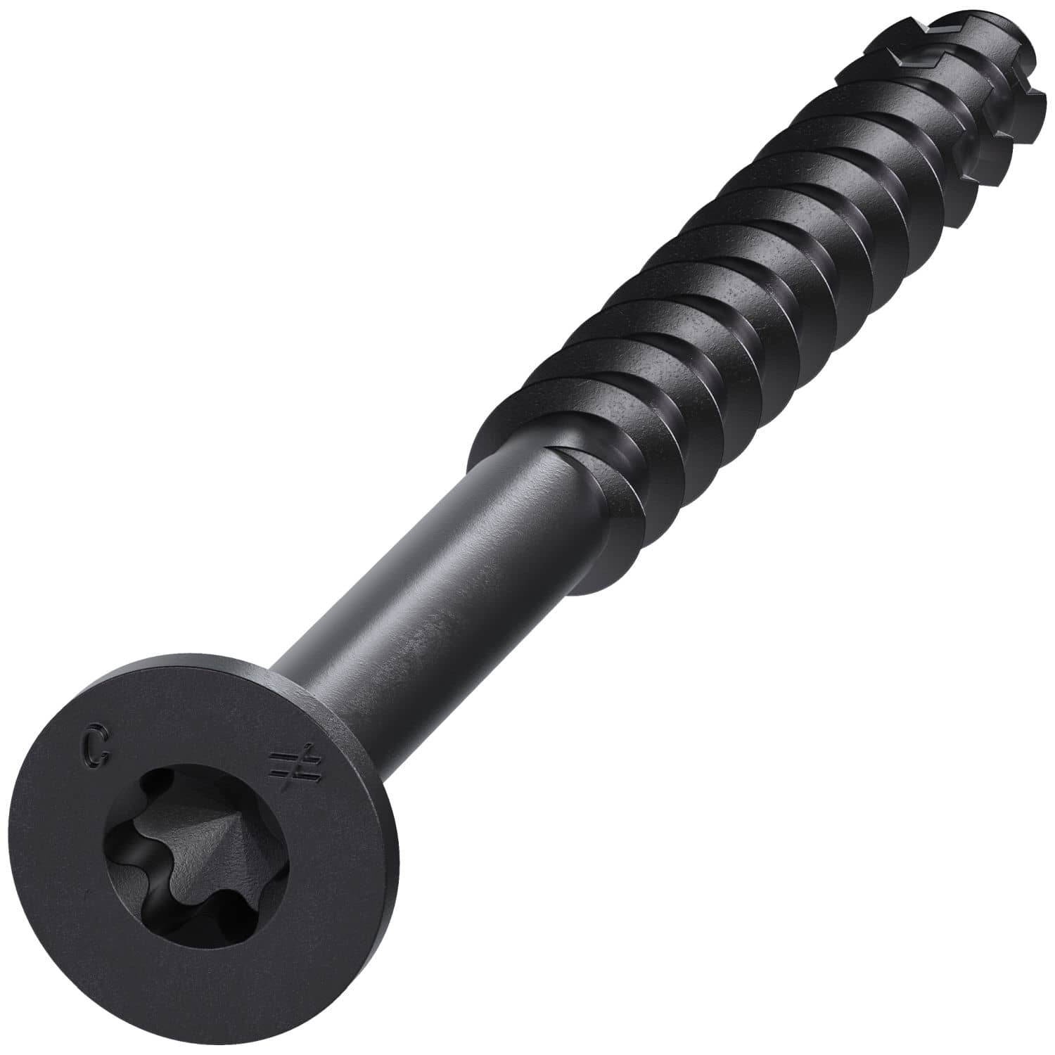 Simpson Strong-Tie TNTBL18234TF Titen Turbo,  3/16-in. x 2-3/4-in. 6-Lobe Flat-Head Concrete and Masonry Screw, Black, 100-Pack