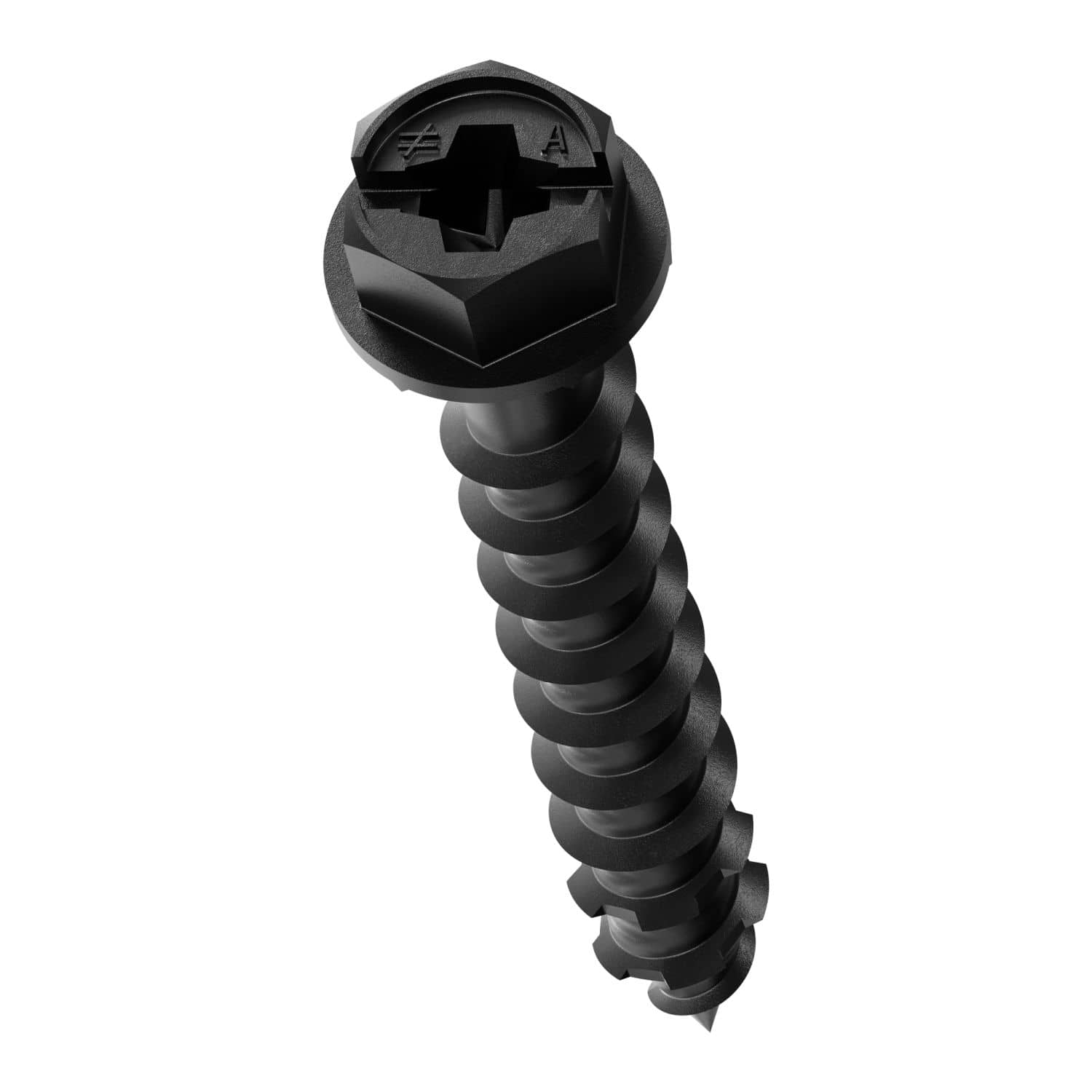 Simpson Strong-Tie TNTBL25134H Titen Turbo,  1/4-in. x 1-3/4-in. Hex-Head Concrete and Masonry Screw, Black, 100-Pack
