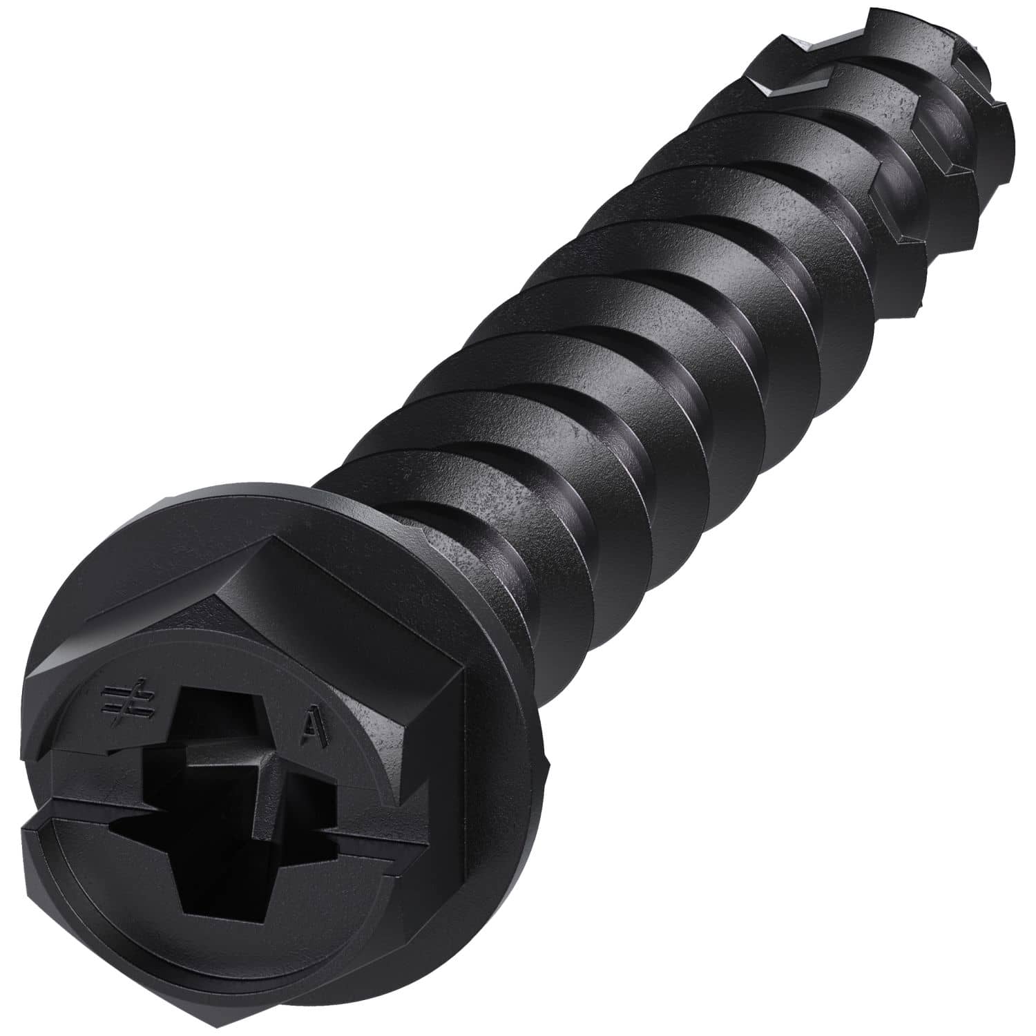 Simpson Strong-Tie TNTBL25134H Titen Turbo,  1/4-in. x 1-3/4-in. Hex-Head Concrete and Masonry Screw, Black, 100-Pack