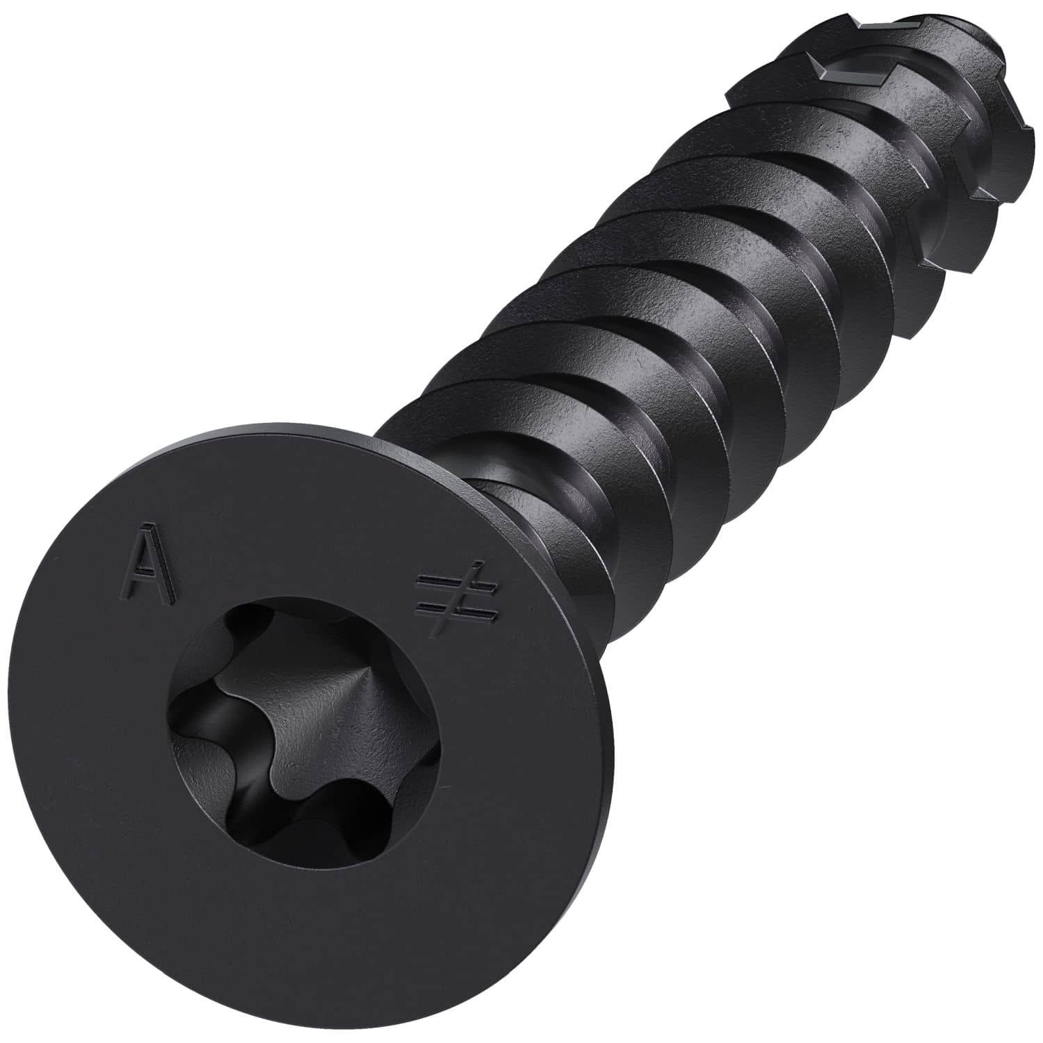 Simpson Strong-Tie TNTBL25134TF Titen Turbo,  1/4-in. x 1-3/4-in. 6-Lobe Flat-Head Concrete and Masonry Screw, Black, 100-Pack