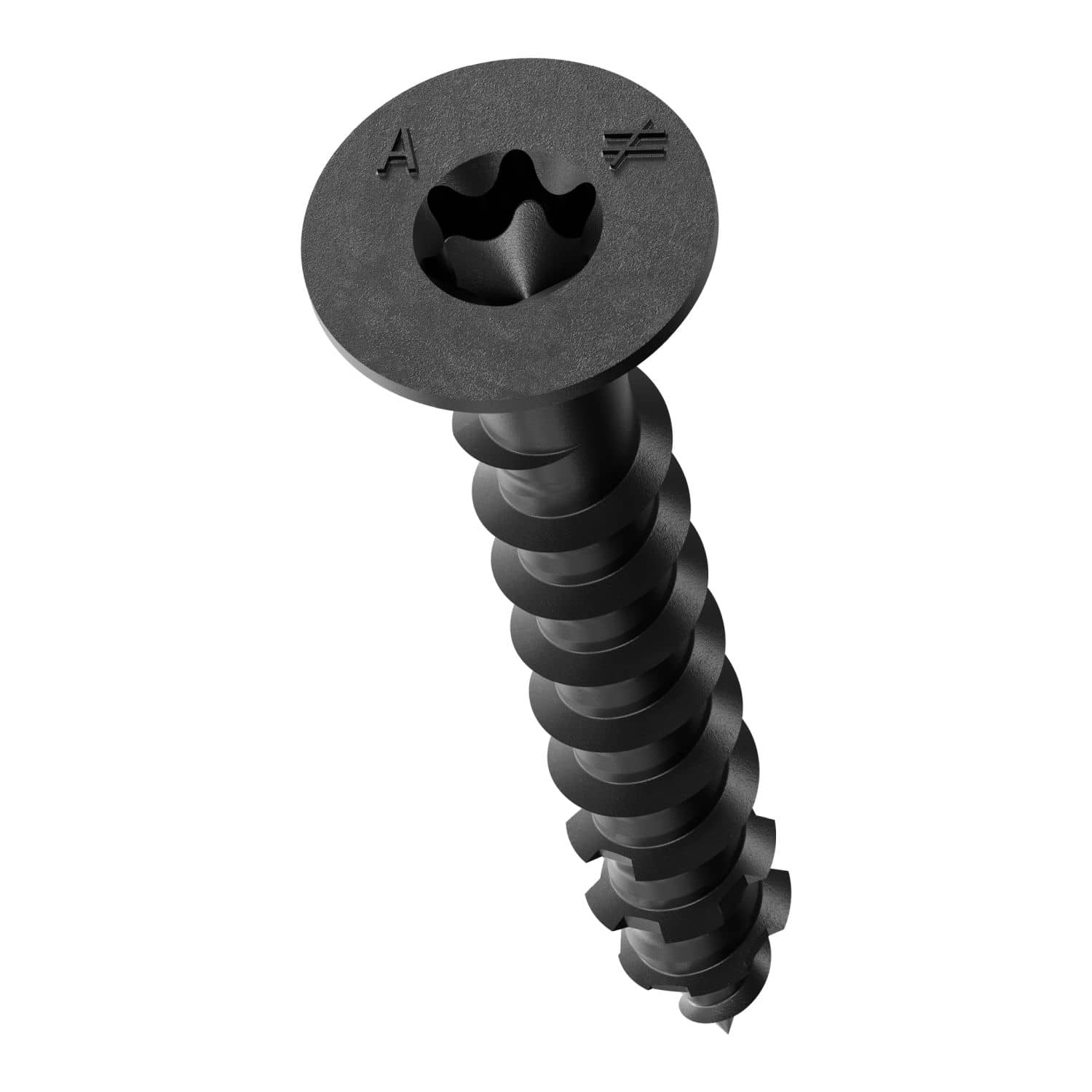 Simpson Strong-Tie TNTBL25134TF Titen Turbo,  1/4-in. x 1-3/4-in. 6-Lobe Flat-Head Concrete and Masonry Screw, Black, 100-Pack