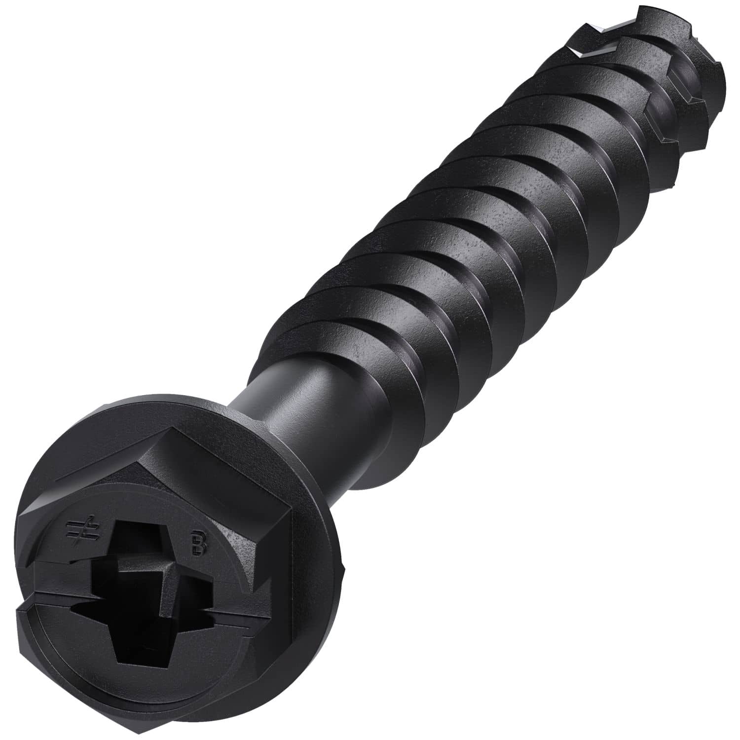 Simpson Strong-Tie TNTBL25214H Titen Turbo,  1/4-in. x 2-1/4-in. Hex-Head Concrete and Masonry Screw, Black, 100-Pack