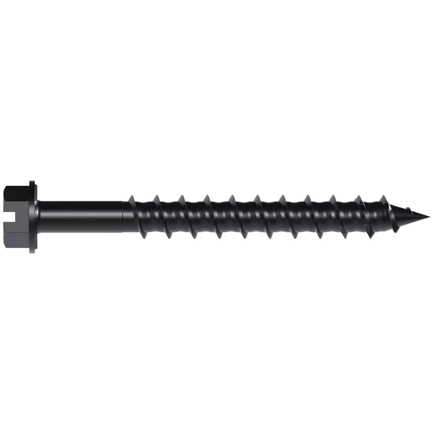 Simpson Strong-Tie TNTBL25214H Titen Turbo,  1/4-in. x 2-1/4-in. Hex-Head Concrete and Masonry Screw, Black, 100-Pack