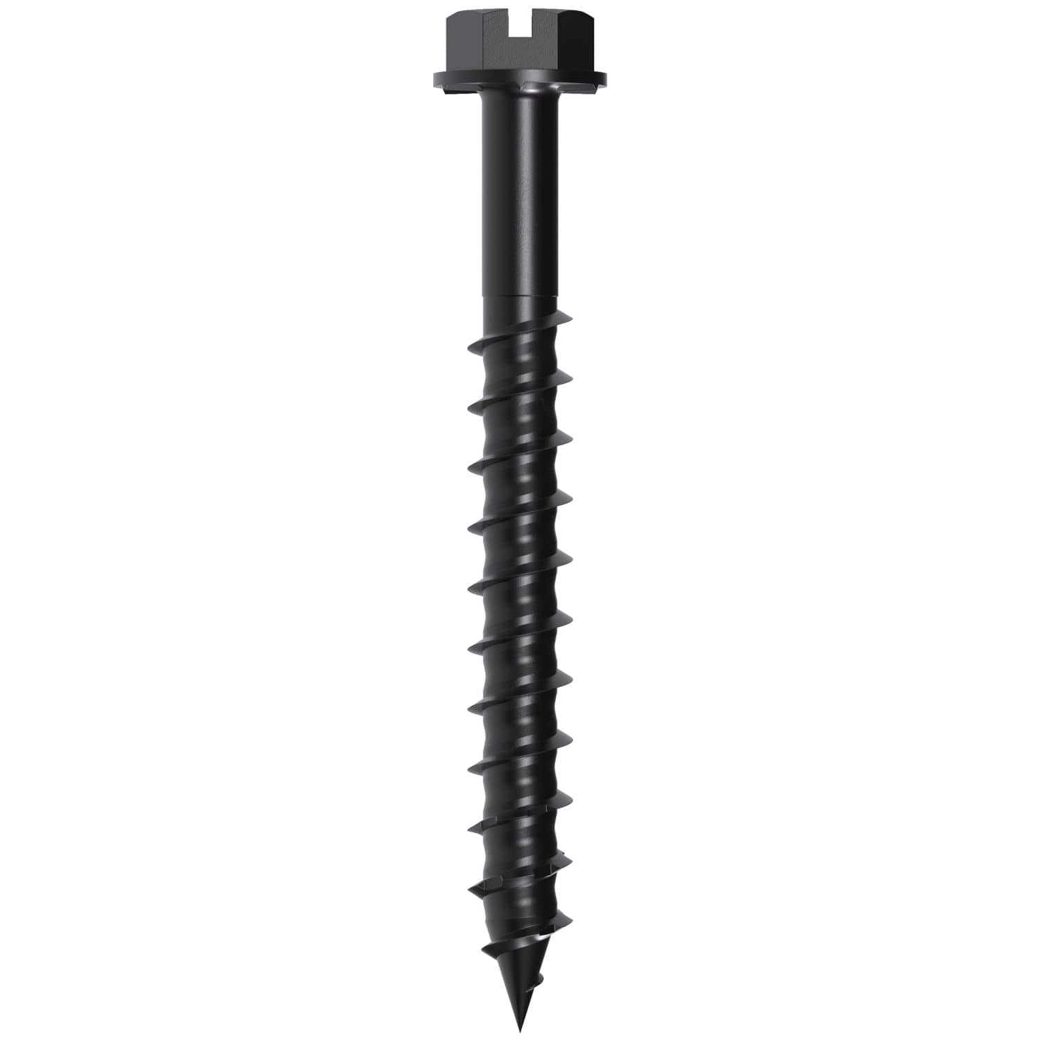 Simpson Strong-Tie TNTBL25214H Titen Turbo,  1/4-in. x 2-1/4-in. Hex-Head Concrete and Masonry Screw, Black, 100-Pack