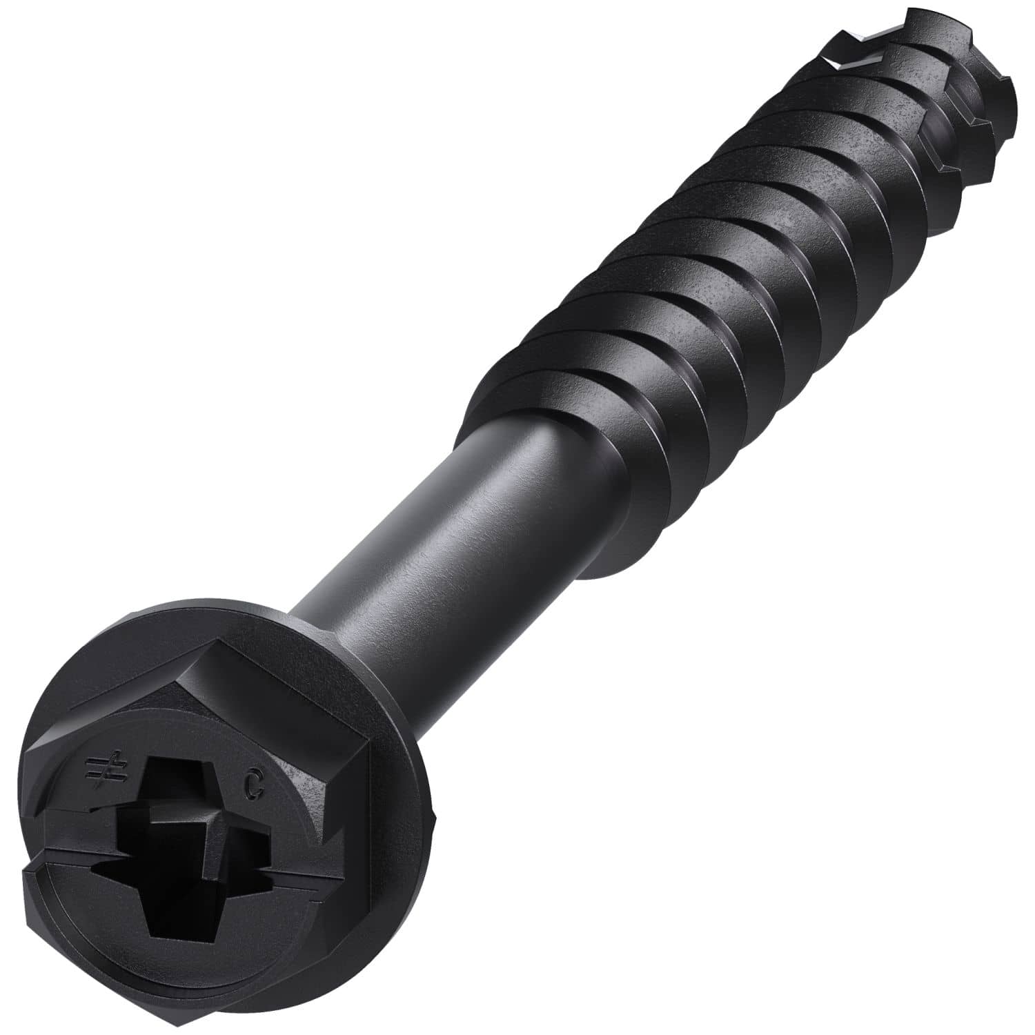 Simpson Strong-Tie TNTBL25234H Titen Turbo,  1/4-in. x 2-3/4-in. Hex-Head Concrete and Masonry Screw, Black, 100-Pack