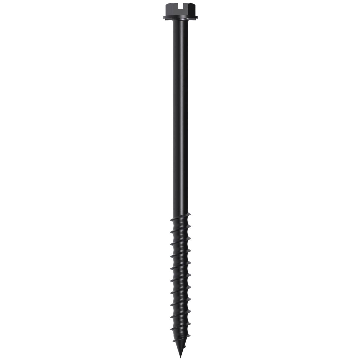 Simpson Strong-Tie TNTBL25400H Titen Turbo,  1/4-in. x 4-in. Hex-Head Concrete and Masonry Screw, Black, 100-Pack