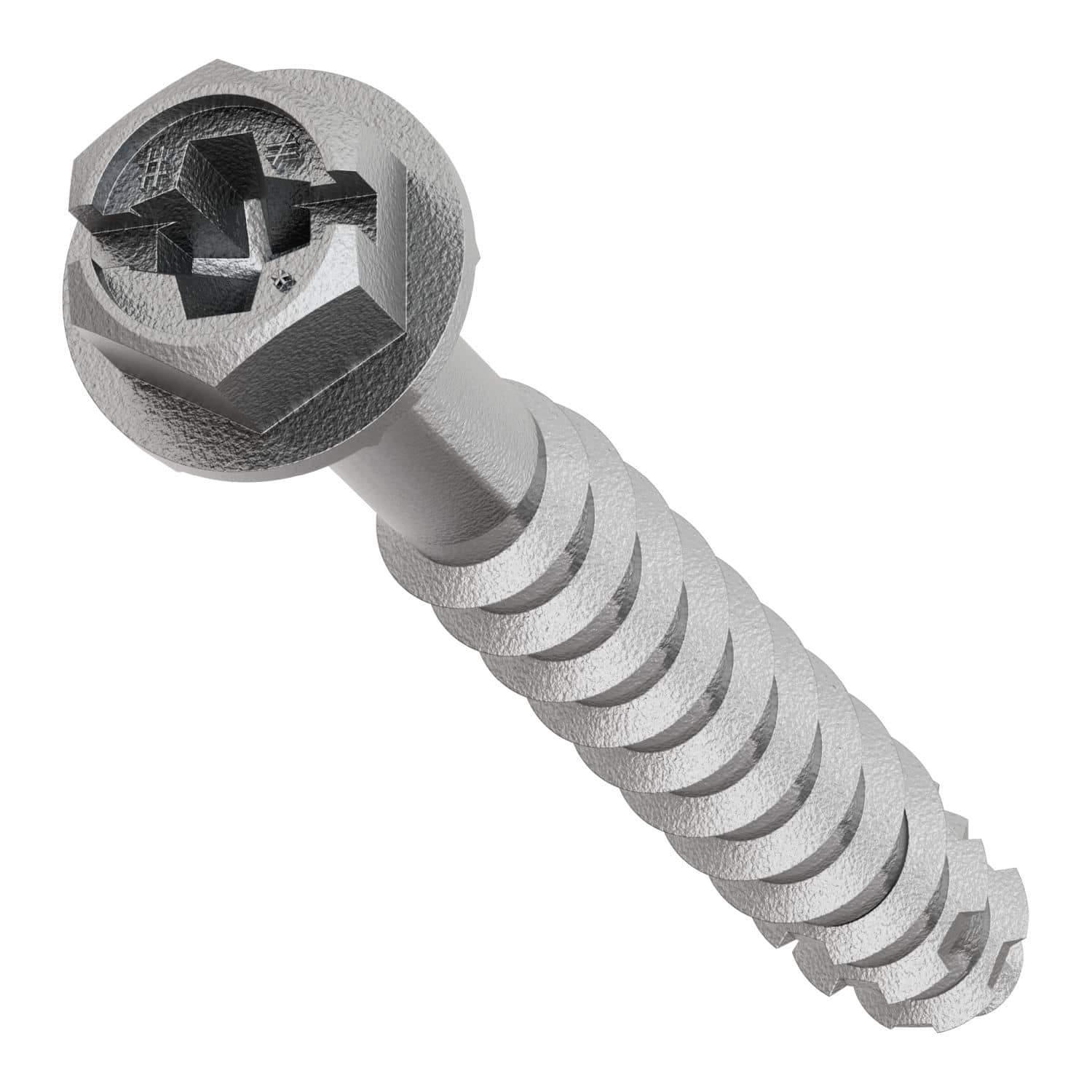 Simpson Strong-Tie TNTSS625214H Titen Turbo,  1/4-in. x 2-1/4-in. Type 316 Stainless-Steel Hex-Head Concrete and Masonry Screw, 50-Pack