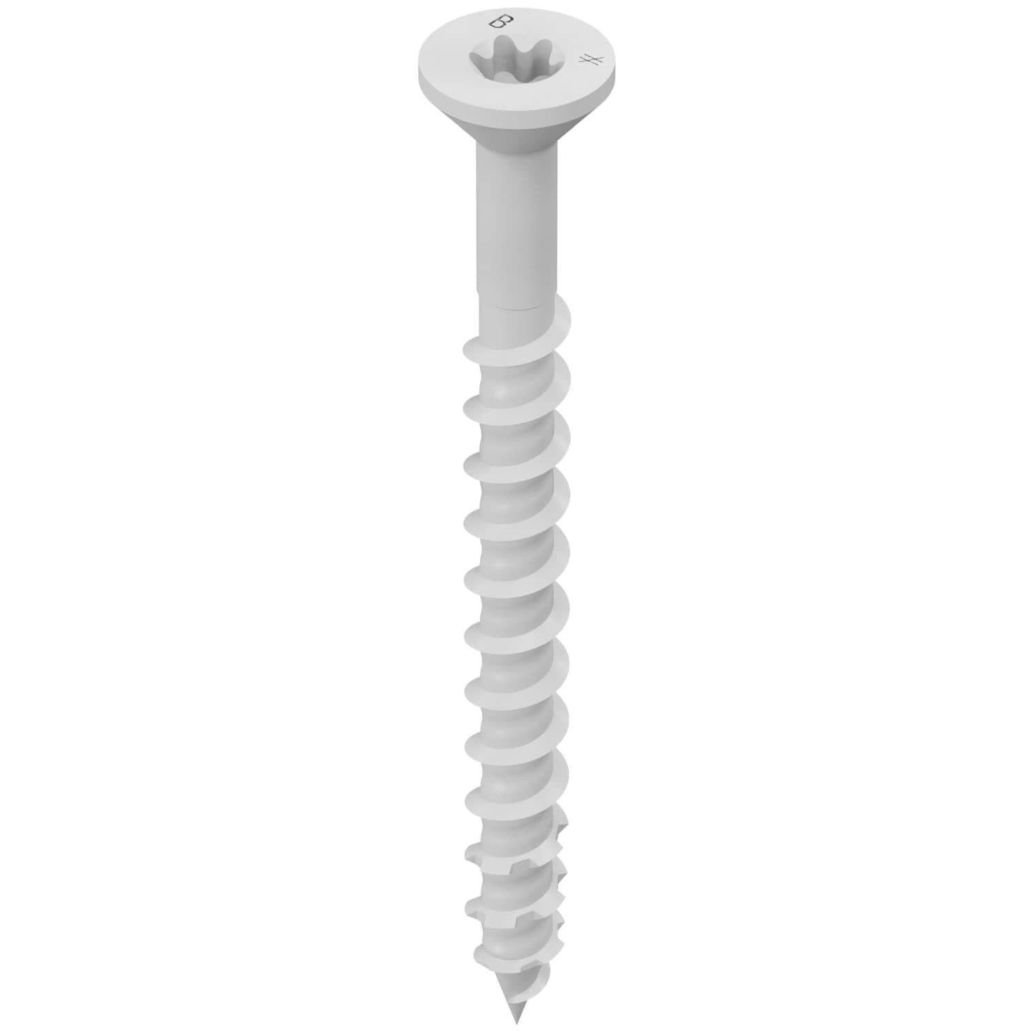 Simpson Strong-Tie TNTW18214TF Titen Turbo,  3/16-in. x 2-1/4-in. 6-Lobe Flat-Head Concrete and Masonry Screw, White, 100-Pack