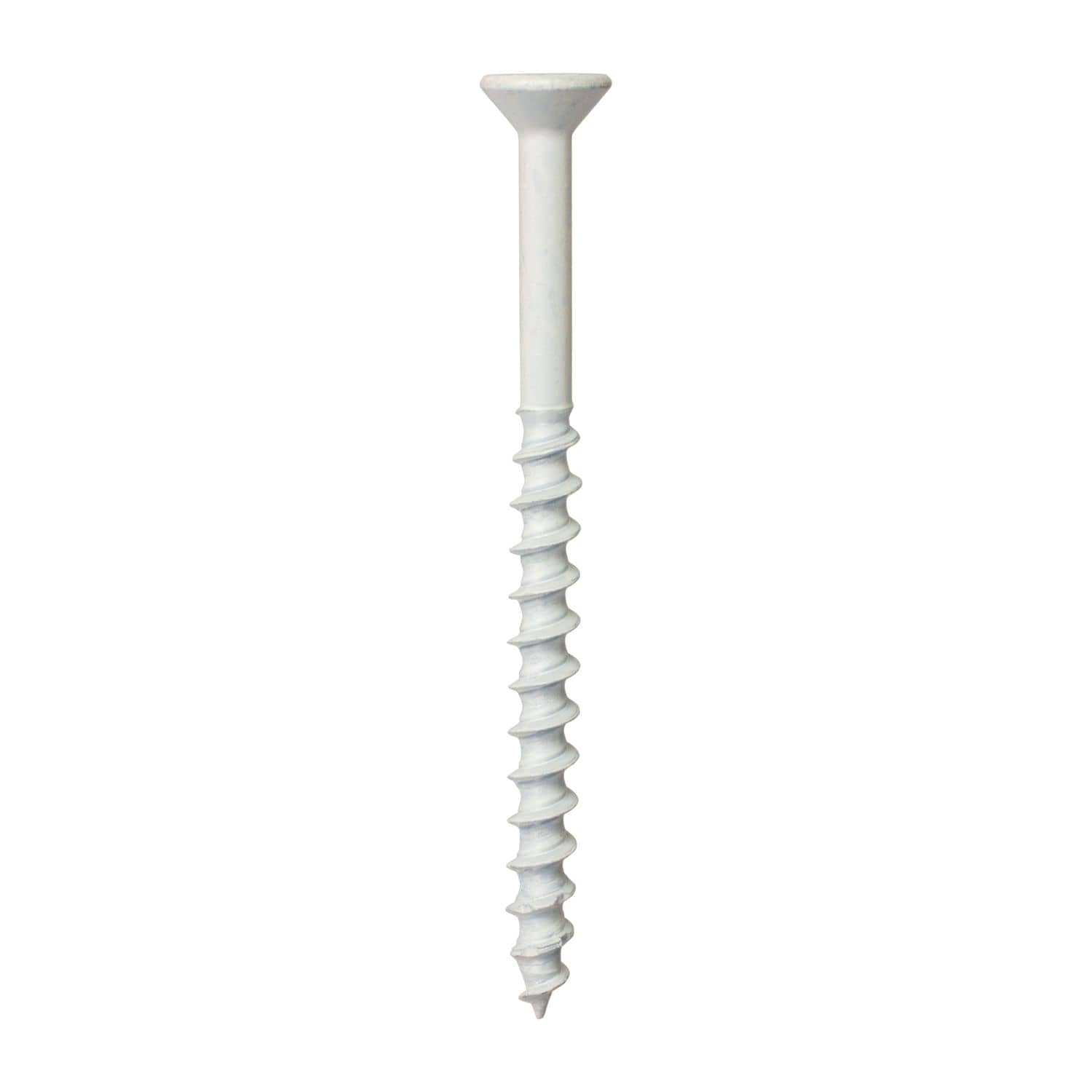 Simpson Strong-Tie TNTW18234TFC8 Titen Turbo,  3/16-in. x 2-3/4-in. 6-Lobe Flat-Head Concrete and Masonry Screw, White, 8-Pack