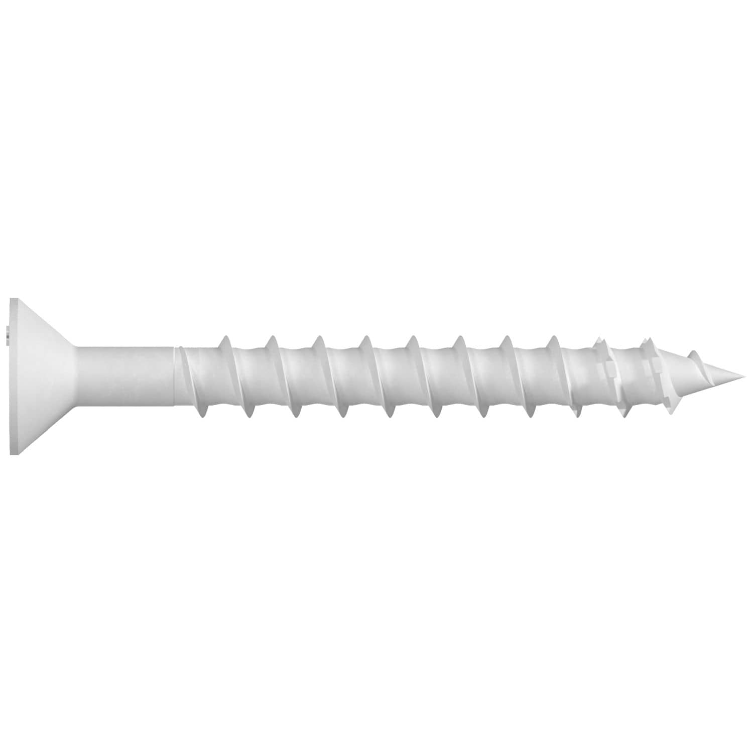 Simpson Strong-Tie TNTW25214TF Titen Turbo,  1/4-in. x 2-1/4-in. 6-Lobe Flat-Head Concrete and Masonry Screw, White, 100-Pack