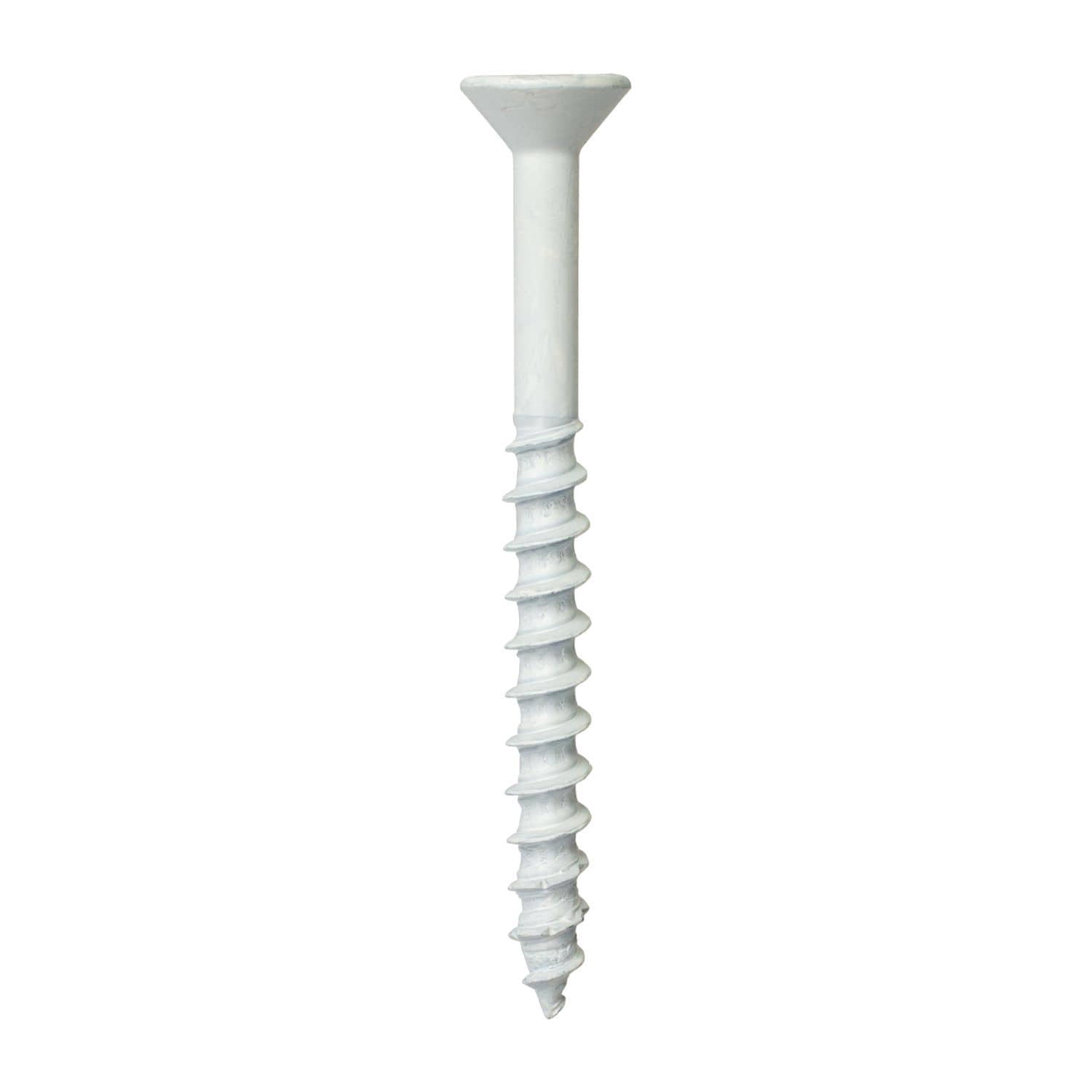 Simpson Strong-Tie TNTW25234TFC8 Titen Turbo,  1/4-in. x 2-3/4-in. 6-Lobe Flat-Head Concrete and Masonry Screw, White, 8-Pack
