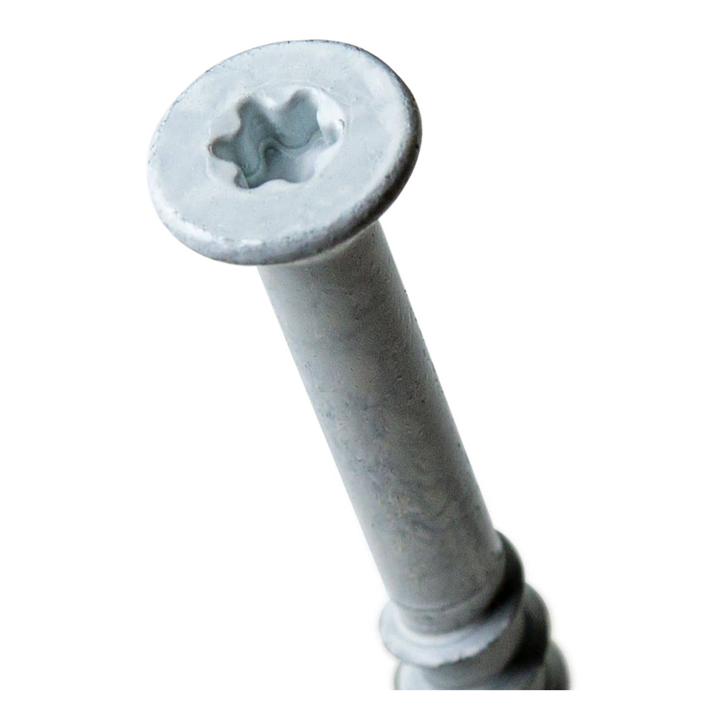 Simpson Strong-Tie TNTW25234TTR Titen Turbo,  1/4-in. x 2-3/4-in. 6-Lobe Trim-Head Concrete and Masonry Screw, White, 100-Pack