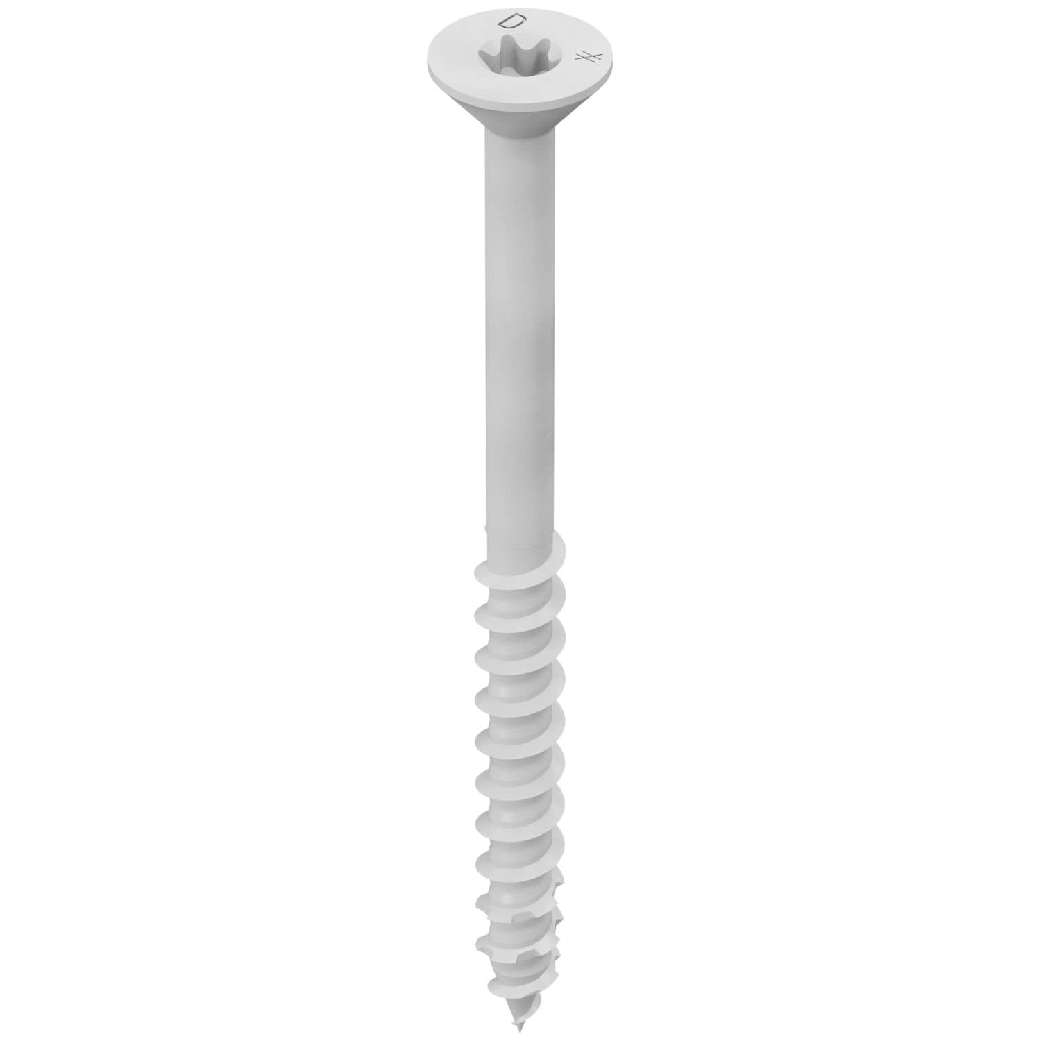 Simpson Strong-Tie TNTW25314TFC75 Titen Turbo,  1/4-in. x 3-1/4-in. 6-Lobe Flat-Head Concrete and Masonry Screw, White, 75-Pack