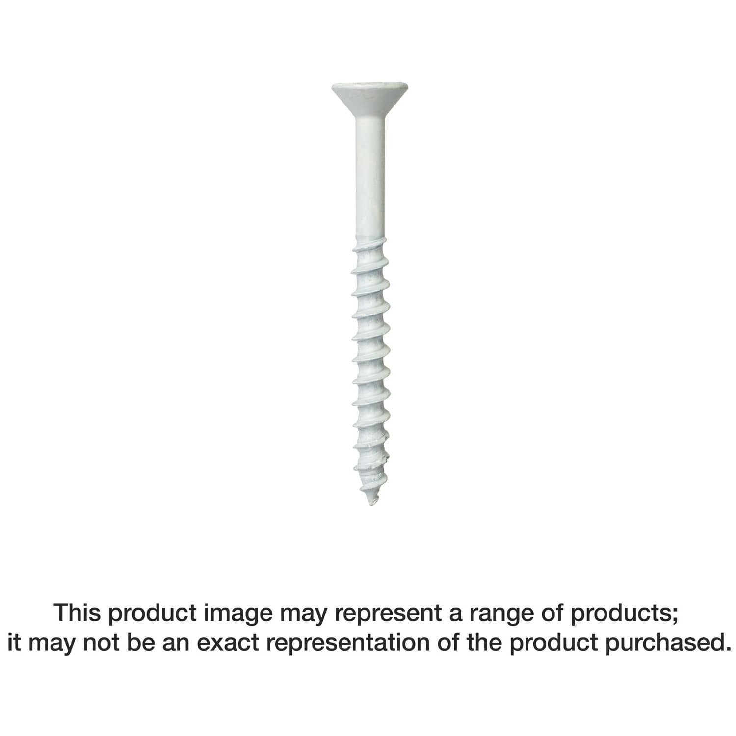 Simpson Strong-Tie TNTW25314TFC75 Titen Turbo,  1/4-in. x 3-1/4-in. 6-Lobe Flat-Head Concrete and Masonry Screw, White, 75-Pack