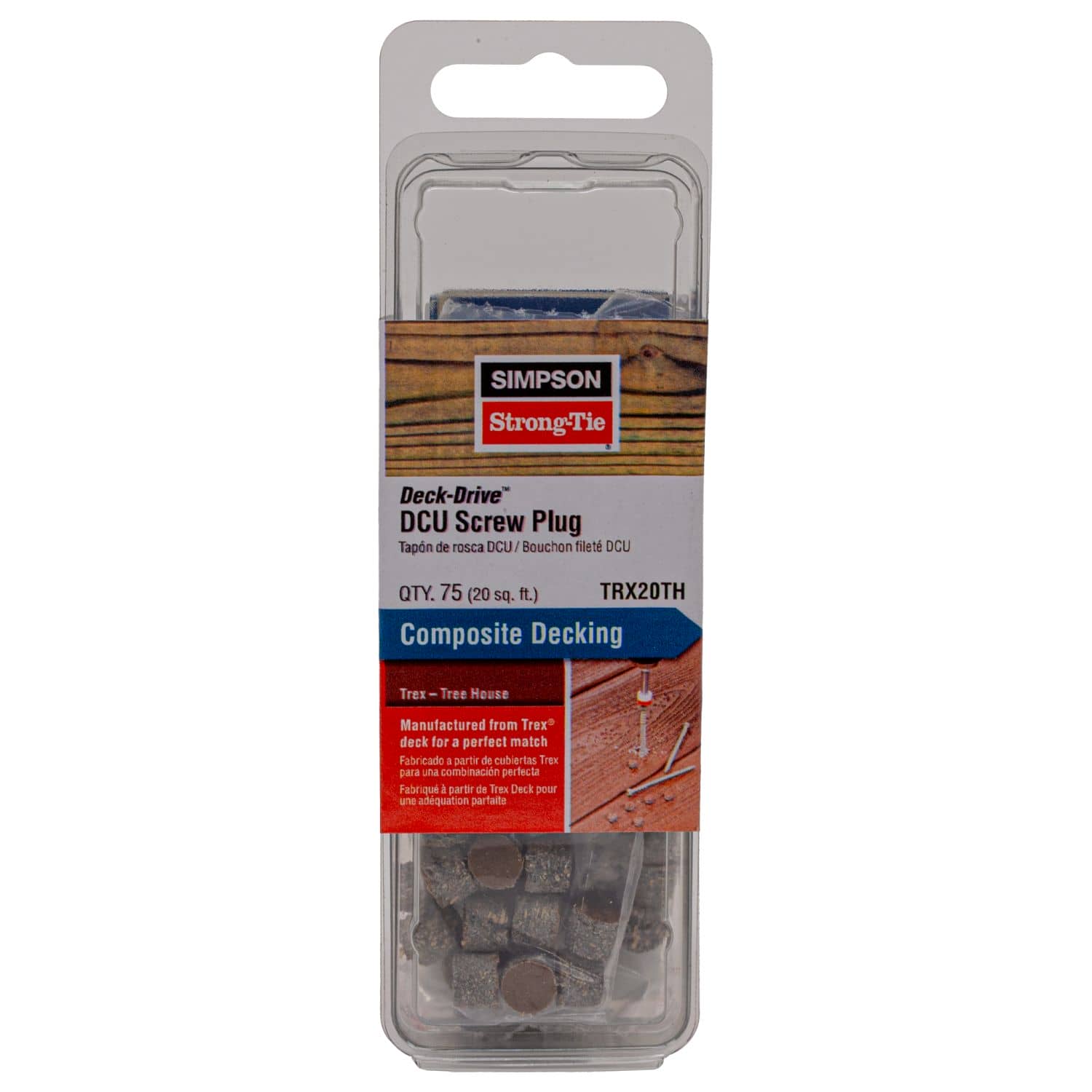 Simpson Strong-Tie TRX20TH Deck-Drive DCU Screw Plug,  Trex Tree House, 75-Pack