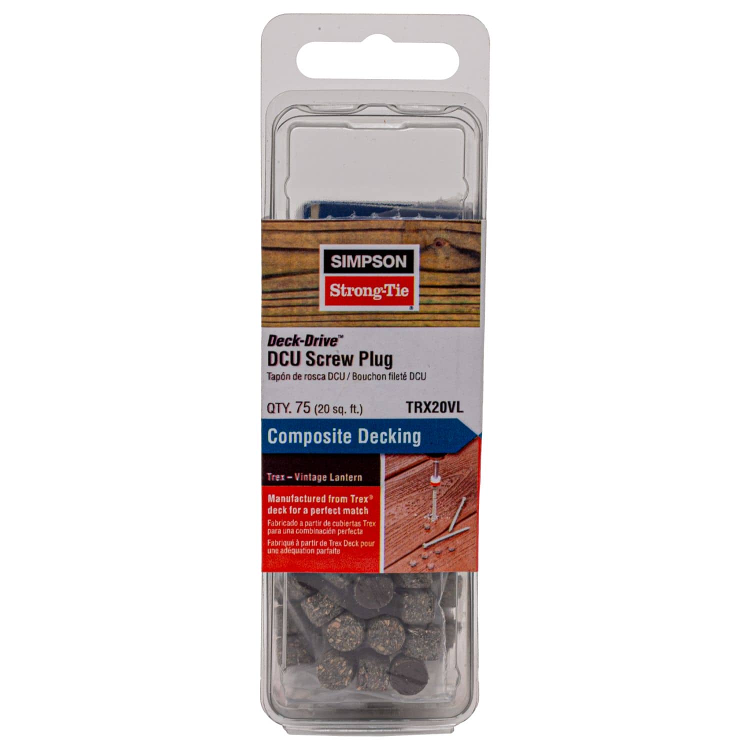Simpson Strong-Tie TRX20VL Deck-Drive DCU Screw Plug,  Trex Vintage Lantern, 75-Pack