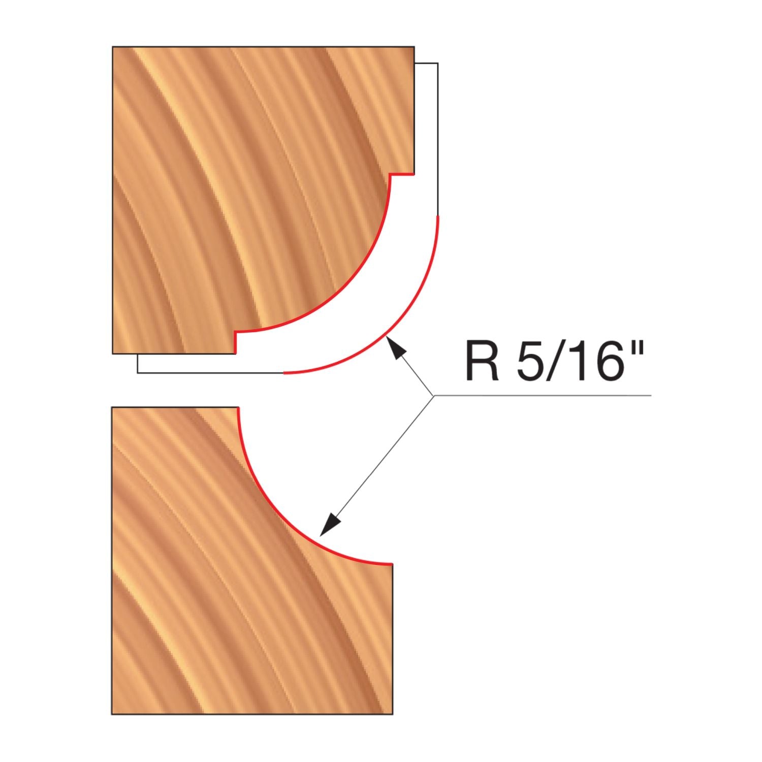 Freud UP133-IC 3-9/16" x 63/64" x 1-1/4" Combination Convex & Concave Cutters