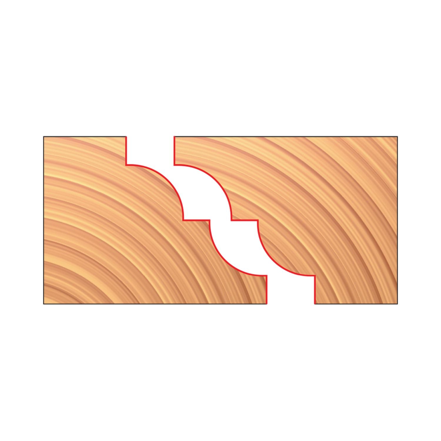 Freud UP282-IC 3-15/16 in. x 1-3/32 in. x 1-1/4 in. Matched Reverse Detail Cutters