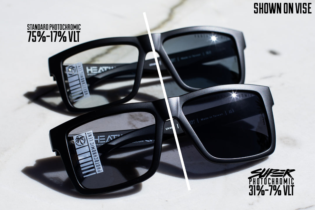 Heat Wave VISE Z87 Black Frame SUPER Photochromic Lens Sunglasses