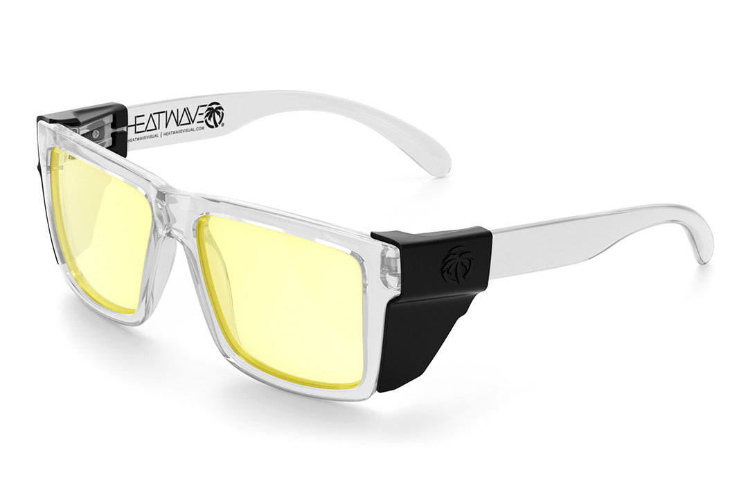 Heat Wave VISE Z87 Vapor Clear Frame Hi-Vis Yellow Lens Sunglasses