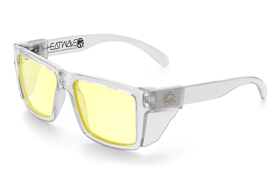 Heat Wave VISE Z87 Vapor Clear Frame Hi-Vis Yellow Lens Sunglasses