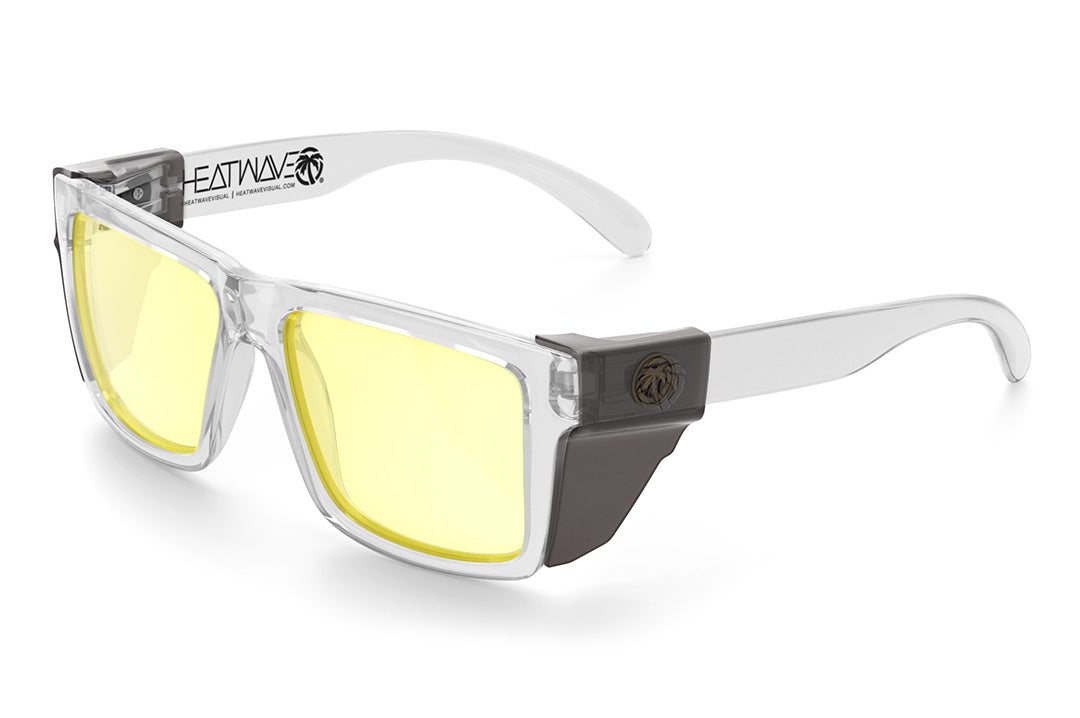 Heat Wave VISE Z87 Vapor Clear Frame Hi-Vis Yellow Lens Sunglasses
