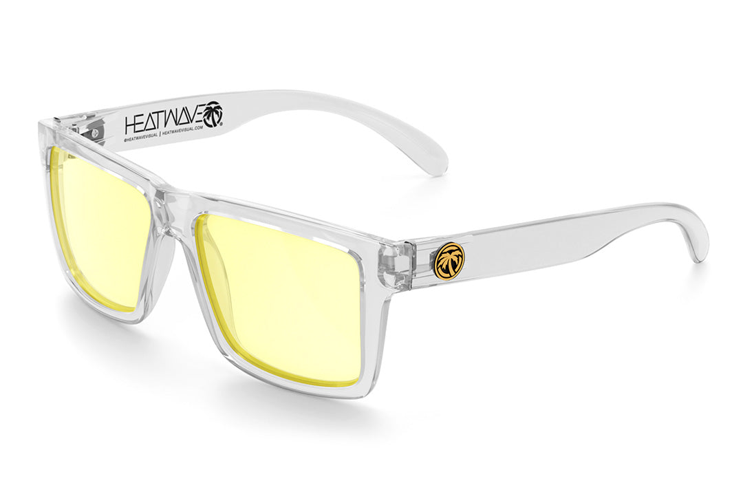 Heat Wave VISE Z87 Vapor Clear Frame Hi-Vis Yellow Lens Sunglasses