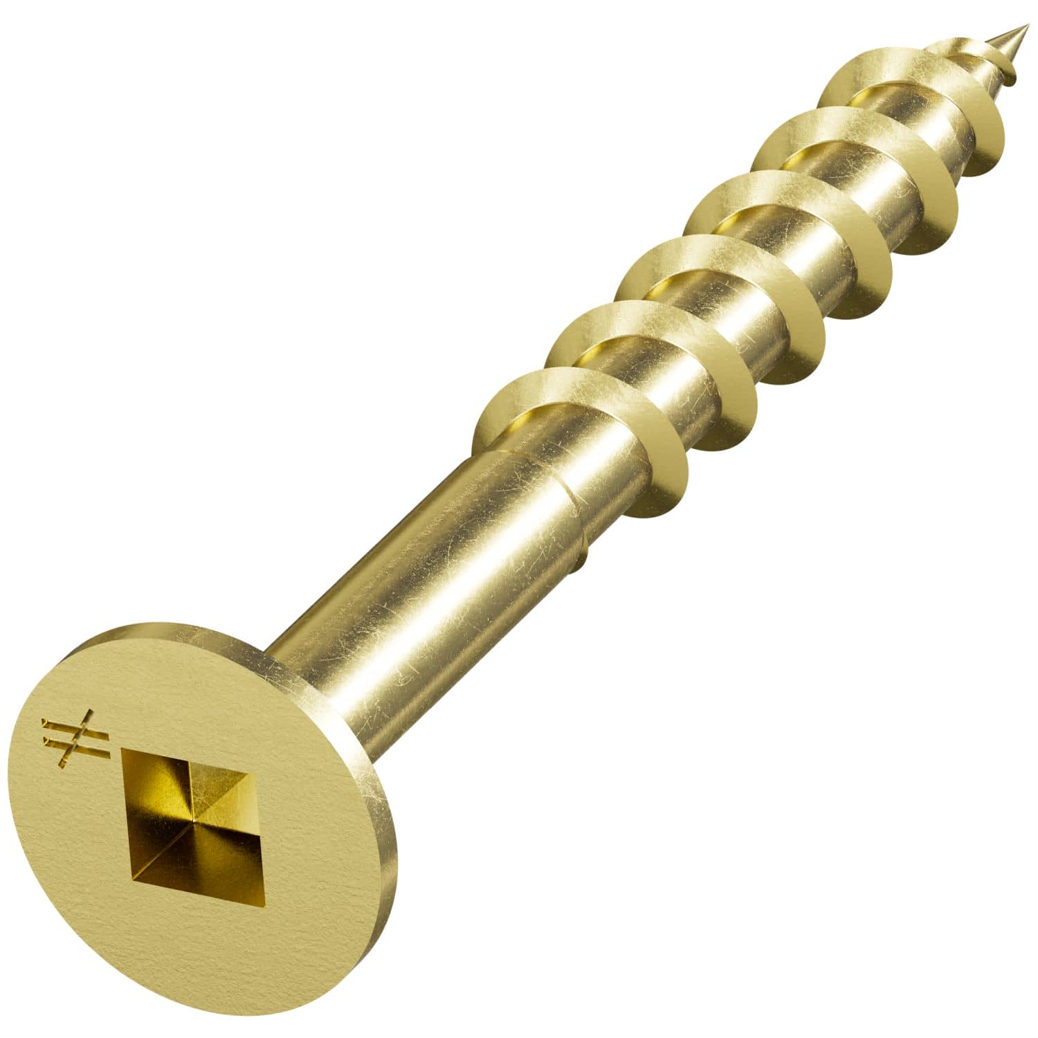 Simpson Strong-Tie WSC112S WSC Wood Screw (Collated),  #8 x 1-1/2-in. #2 Square, Flat Head, Yellow Zinc, 2000-Pack