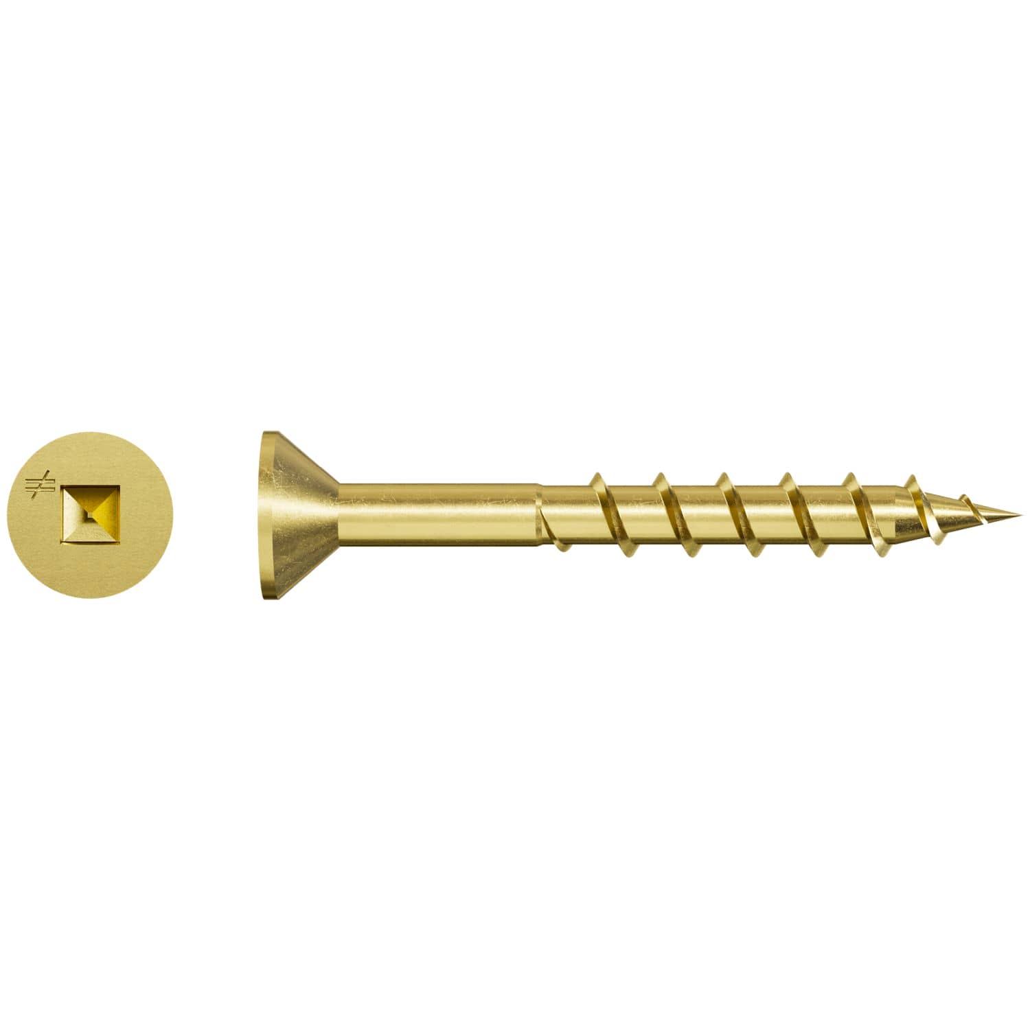 Simpson Strong-Tie WSC112S WSC Wood Screw (Collated),  #8 x 1-1/2-in. #2 Square, Flat Head, Yellow Zinc, 2000-Pack