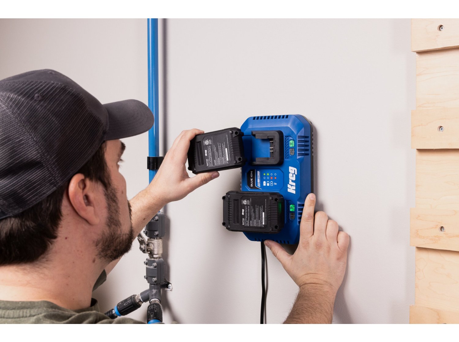 Kreg 20V Cordless Blue Ion Dual Fast Battery Charger (CRGR402B)