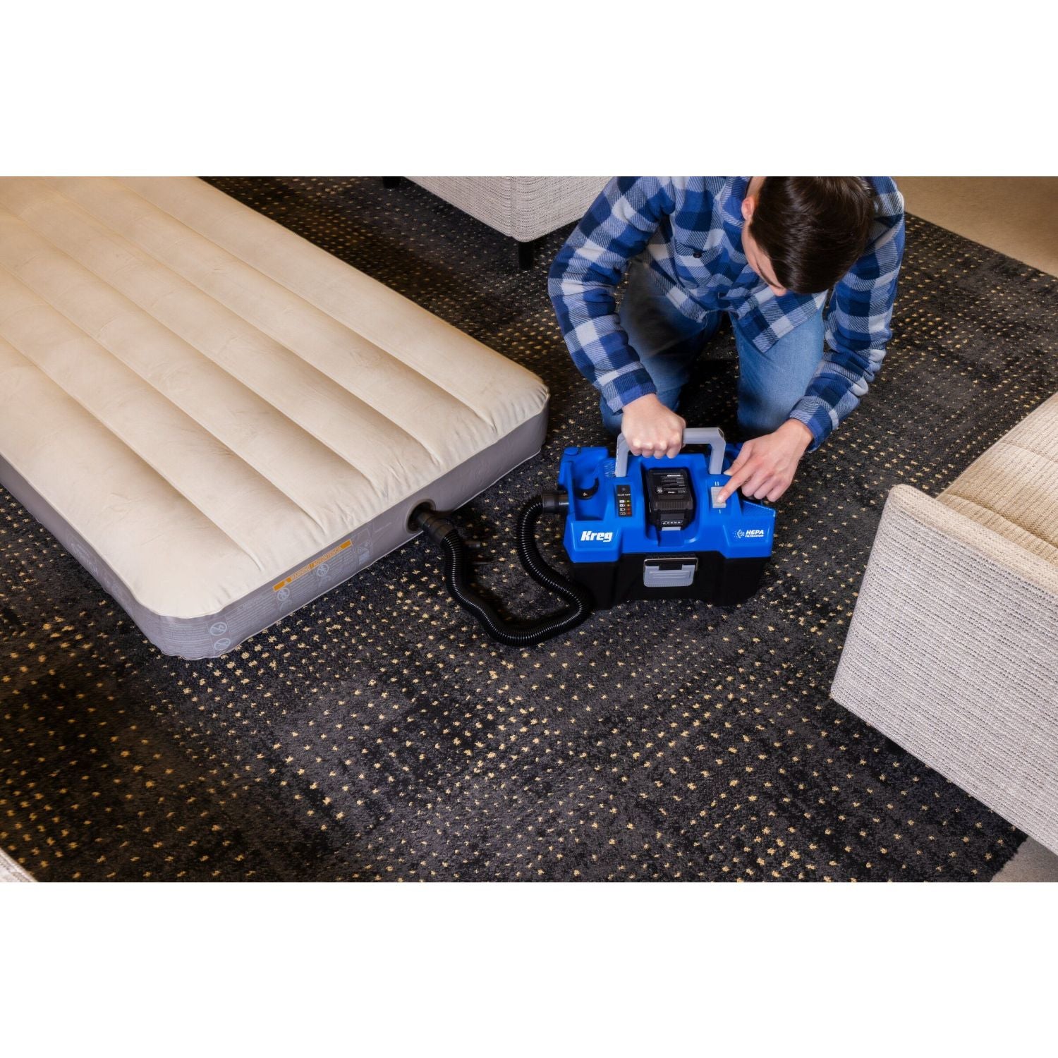 Kreg KPTWDV026B 20V Ionic Drive Wet/Dry HEPA Vac, Tool Only