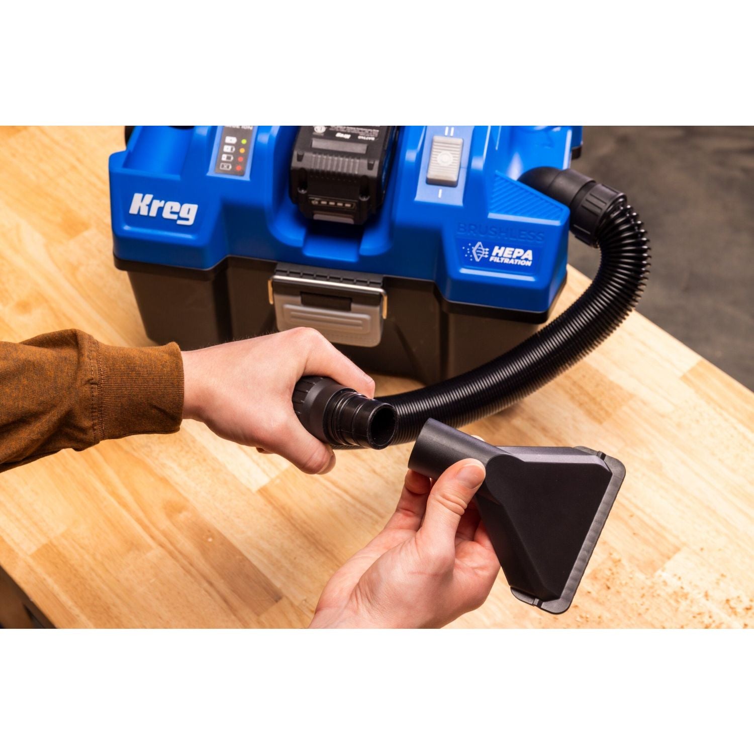 Kreg KPTWDV026B 20V Ionic Drive Wet/Dry HEPA Vac, Tool Only