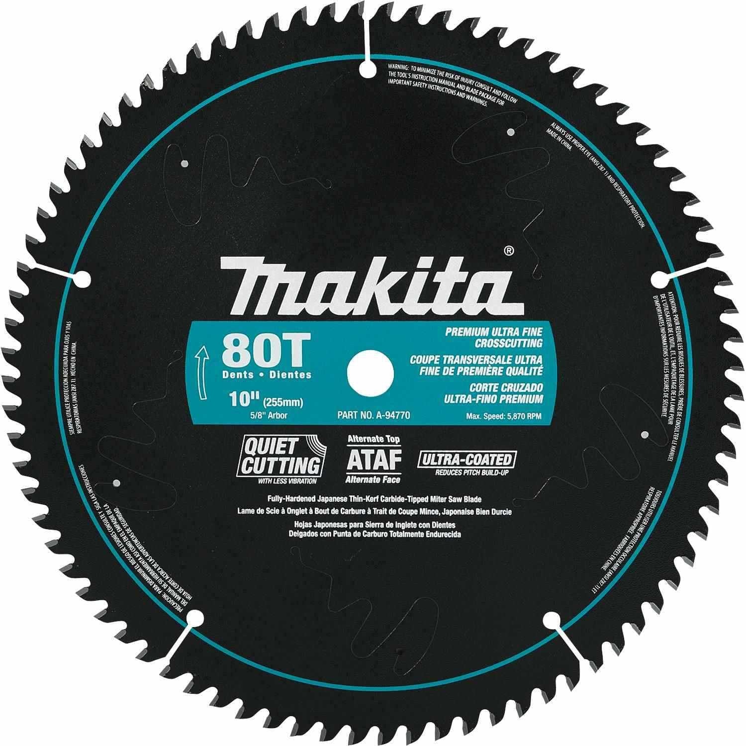 Makita A-94770 10" 80T Ultra-Coated Miter Saw Blade